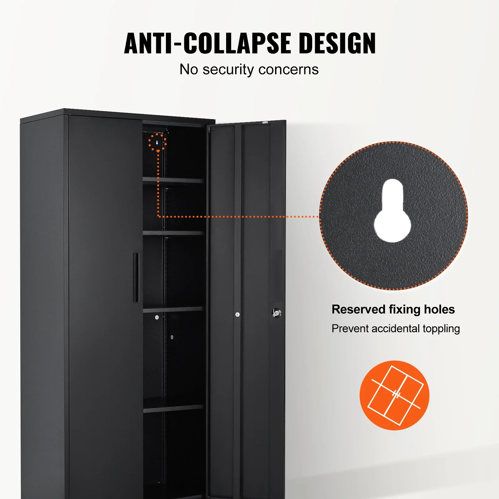 KFFKFF Iron Storage Unit, Secure Storage Unit with Dual Magnetic Entryways and Quartet of Customizable Racks, 71'' Iron Unit with 200 lbs Load Limit per Rack, Accompanied by Trio of Keys - Image 7
