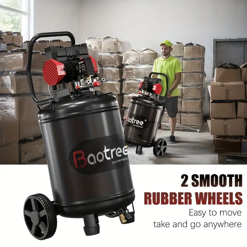 Datingday Ultra Quiet Air 8 Gallon 1.6HP Compressor with Two Quick Couplers & Wheels,Fast 60-Second Inflation & Auto Safety Features ,Max 115 PSI Oil-Free Air Compressor Tank for Home/Commercial Use - Image 20