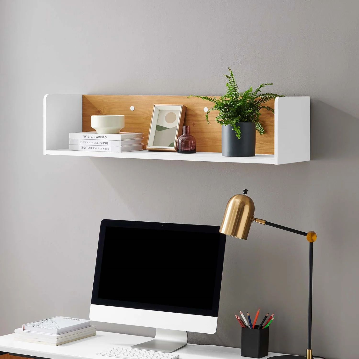 Wall Mount Storage Display Accent Cabinet, Black Cherry, Wood, Living Office Kitchen Hospitality Restaurant, Modern Contemporary HB34531 - Image 10