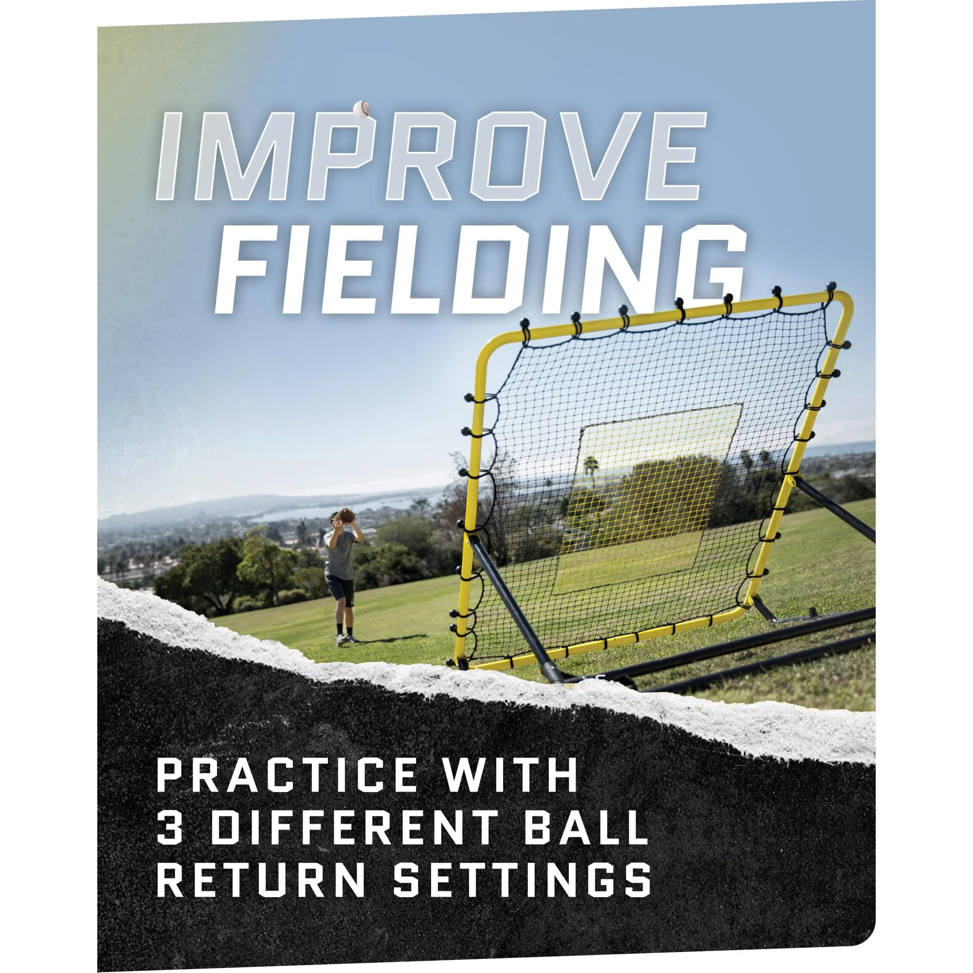 Baseball & Softball Fielding Trainer Rebounder Net, Portable Practice Equipment for Throwing, Catching and Fielding Skills - Image 3