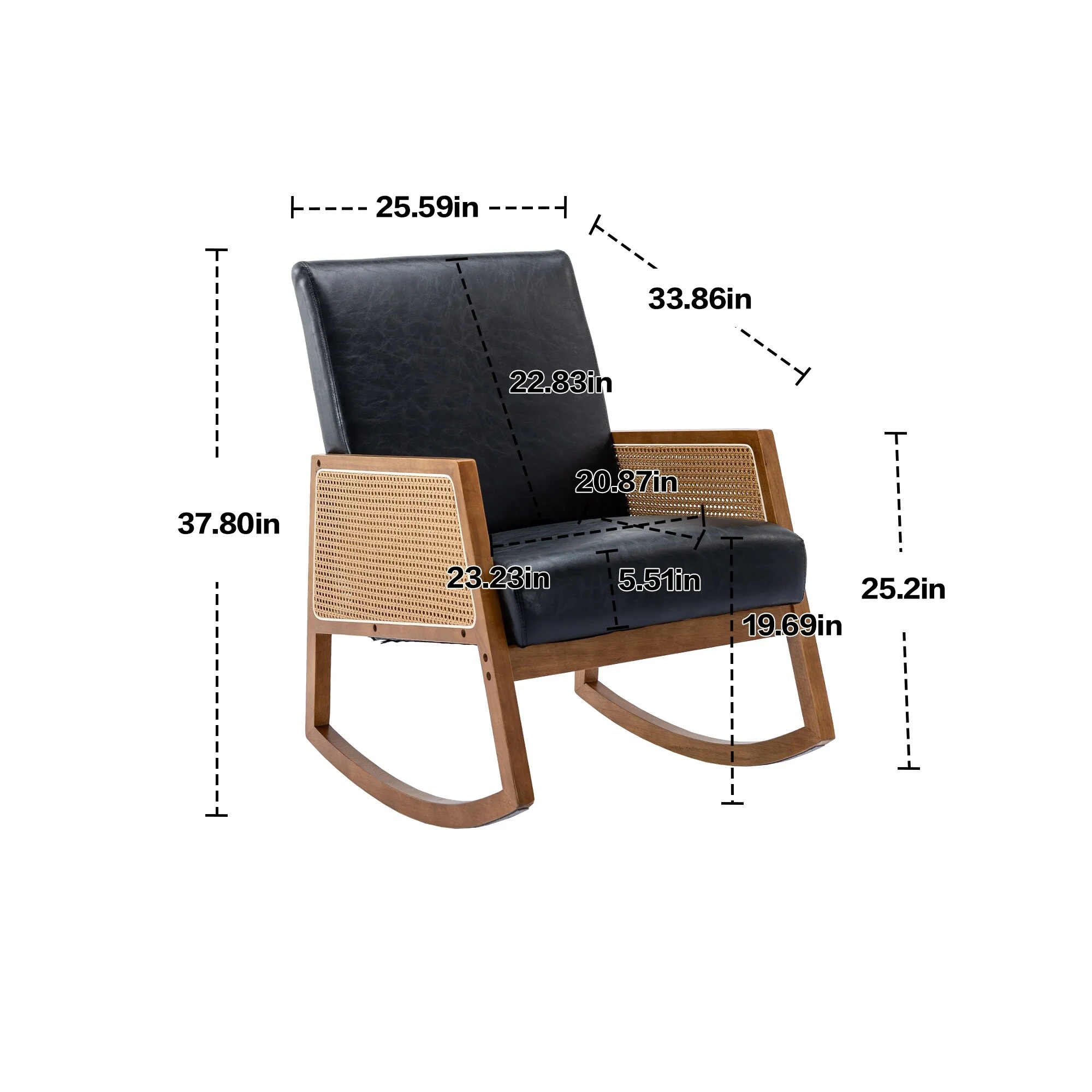 Upholstered Tall Back Rocking Chair, Smooth Gliding Accent Armchair for Comfortable Living Room Seating - Image 21