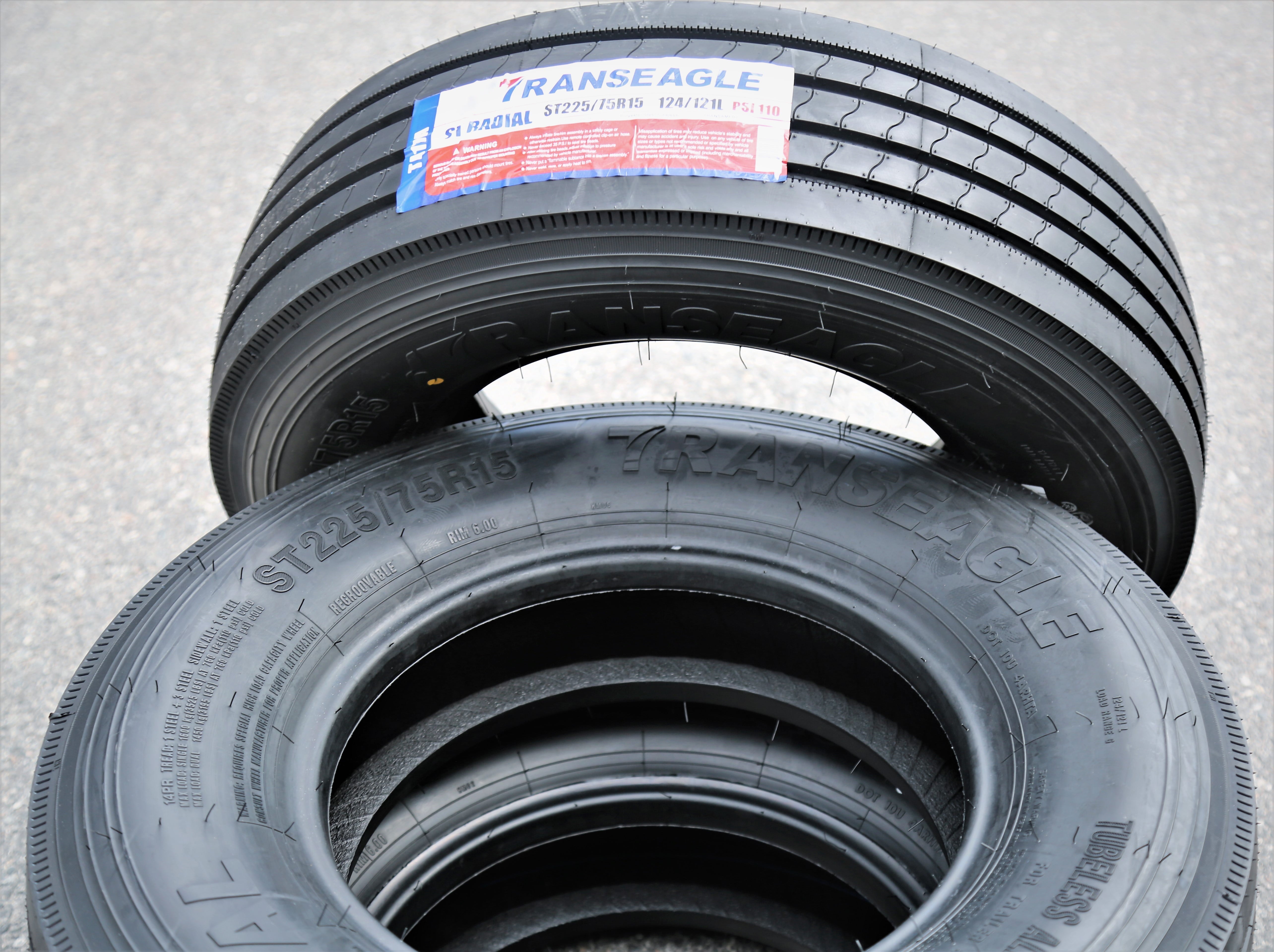 Set of 4 (FOUR) All Steel ST Radial ST 225/75R15 Load G (14 Ply) Trailer Tires - Image 3