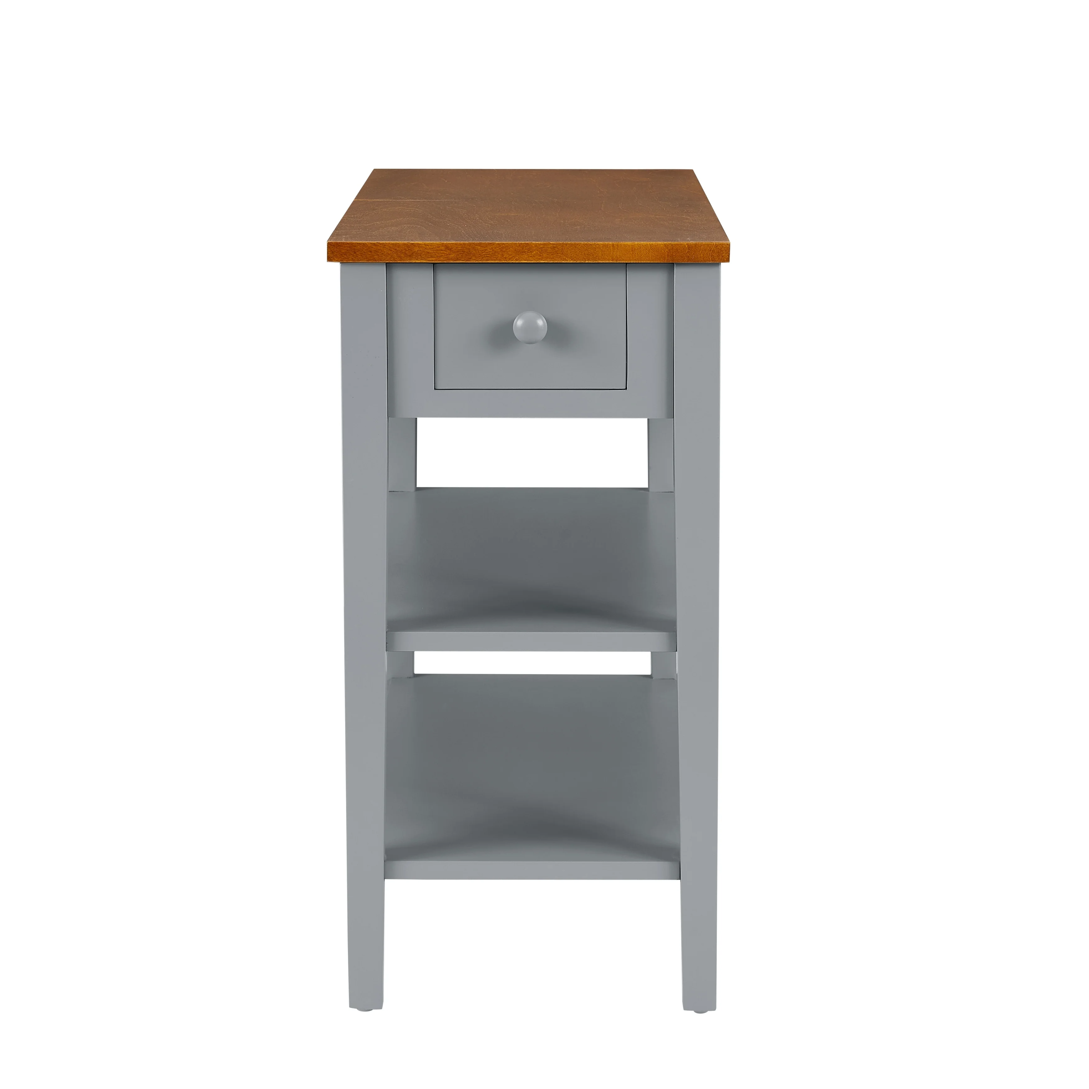 Narrow 2-Tone End Table with USB Charging Ports, Small Space Side Table - Image 5