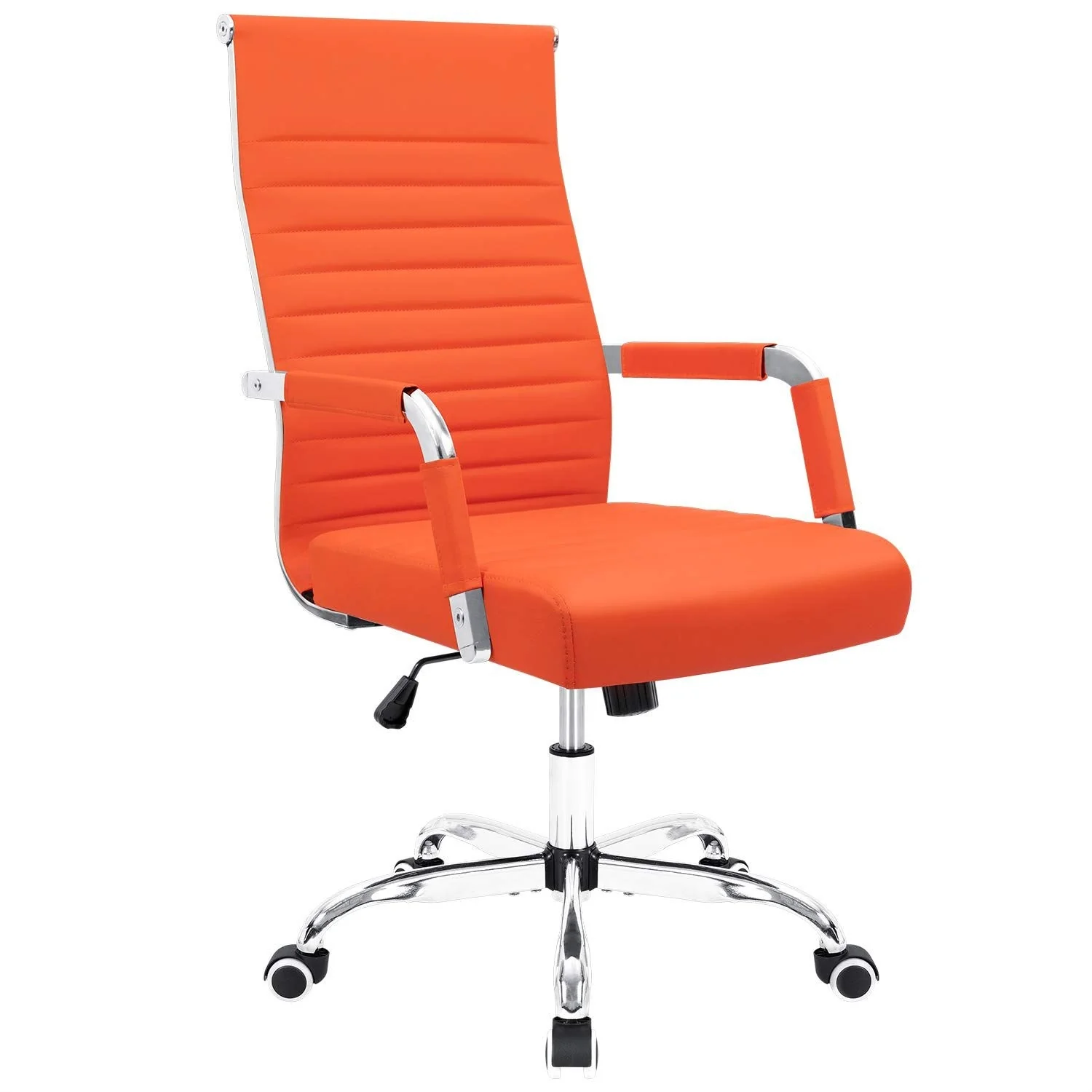 Ergonomic Ribbed Office Chair, Modern Computer Desk Chair with Comfortable Upholstered Seat for Home and Office - Image 4