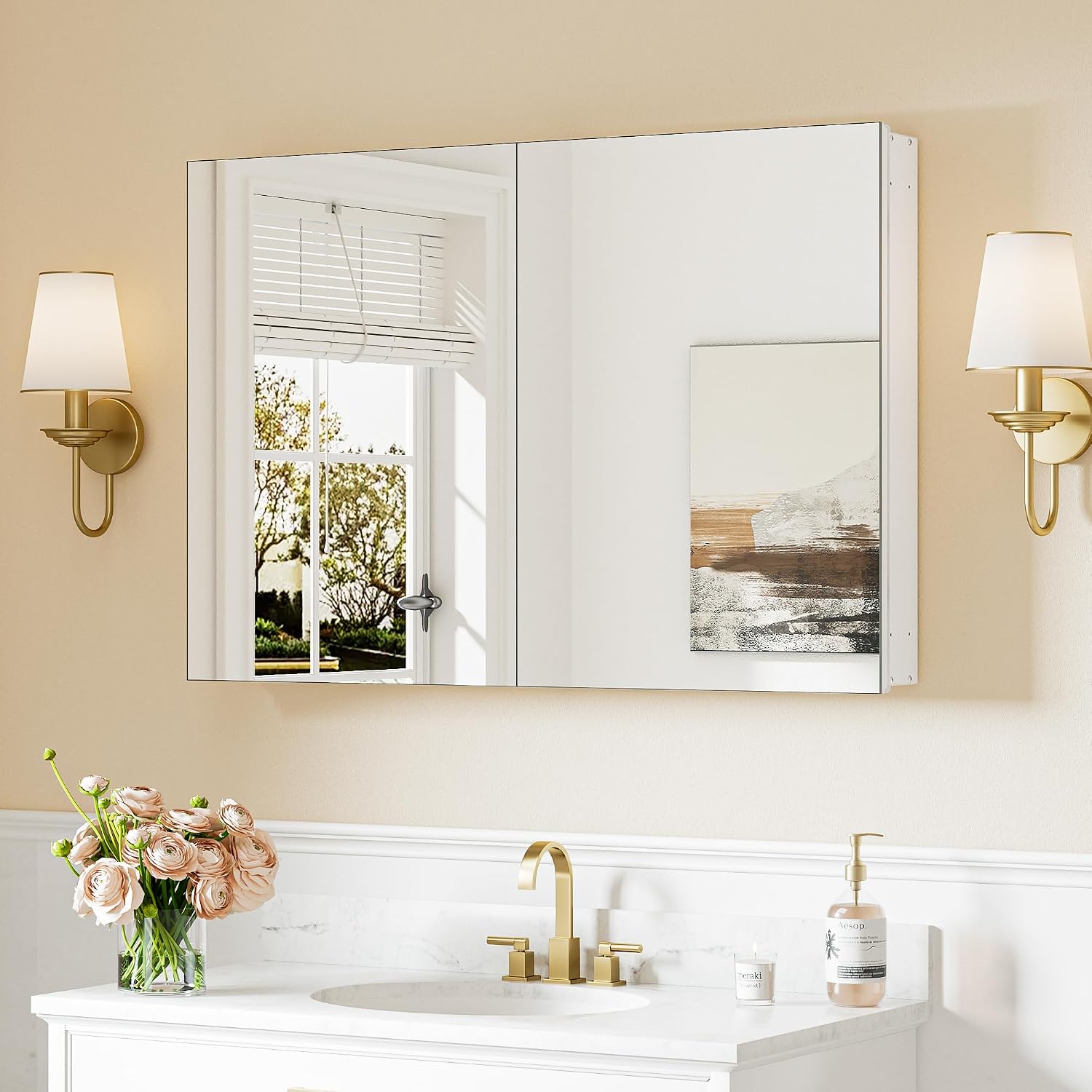 Black Medicine Cabinet with Mirror 20" x 26", Lightweight Aluminum - Image 37