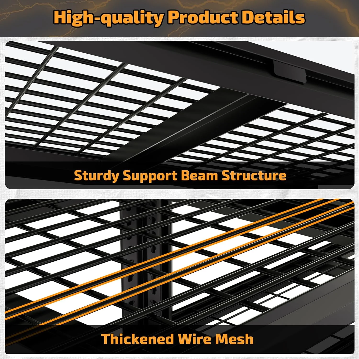 Heavy Duty Wire Storage Shelves -C Adjustable Industrial Metal Shelving Unit -C Utility Shelf for Garage, Warehouse, Basement, Pantry, Commercial - Image 6