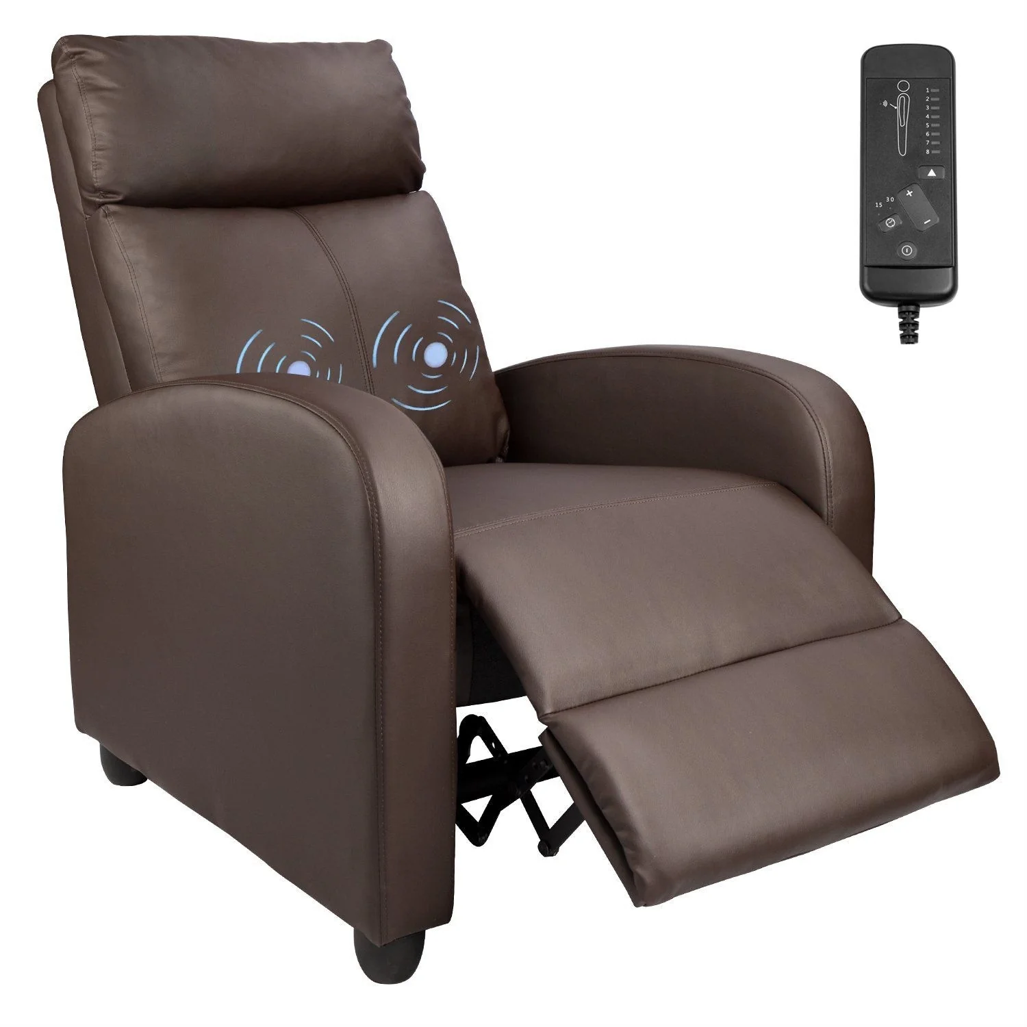 Massage Recliner Chair, PU Faux Leather Home Theater Recliner with Padded Seat - Image 7