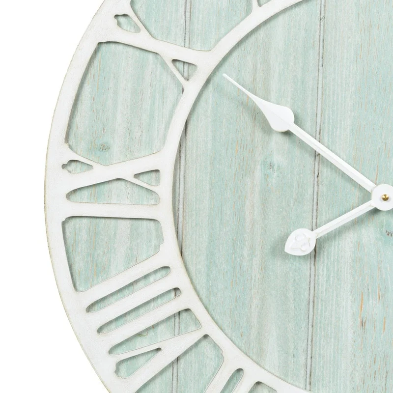 Green Blue Quartz Coastal Wall Clock, Decorative Nautical Wall Clock for Living Room, Bedroom and Home Decor - Image 2