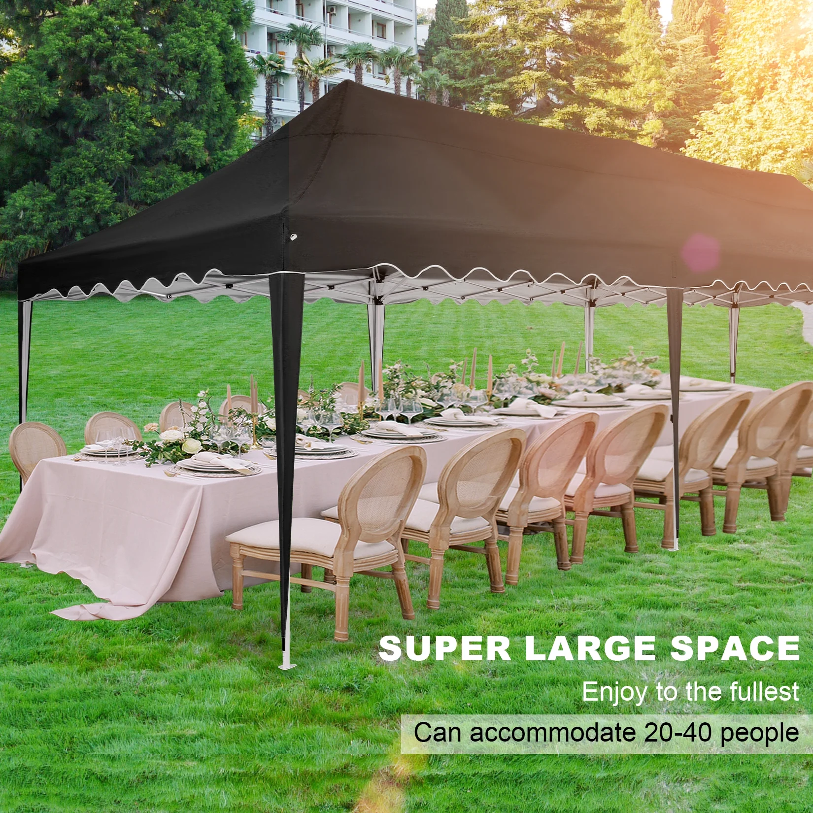 HOTEEL Canopy 10'x20' Pop Up Canopy Tent Heavy Duty Waterproof Adjustable Commercial Instant Canopy Outdoor Party Canopy Parties,Wedding,Outside Patio,Event,Backyard,White - Image 37