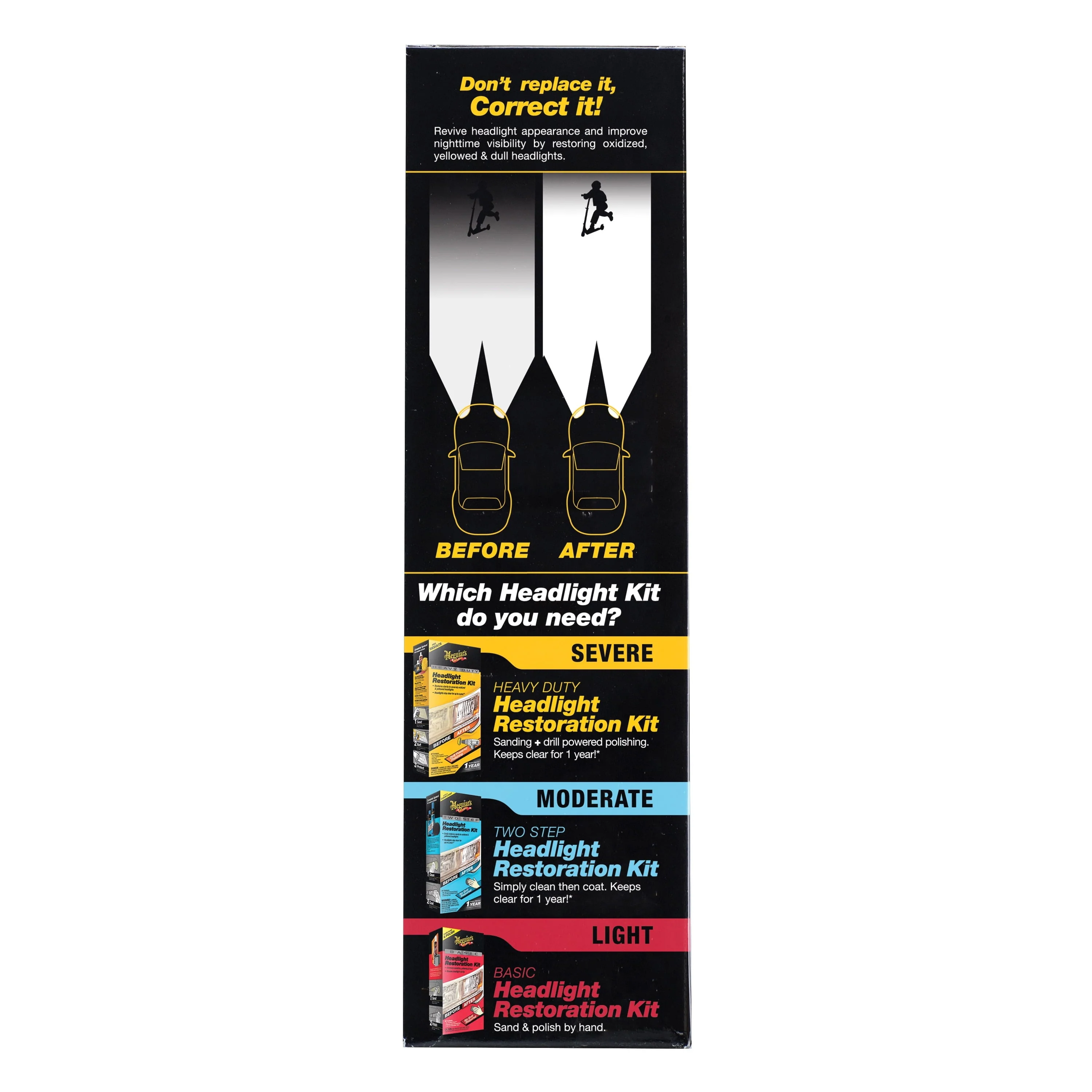 Meguiar's Two Step Headlight Restoration Kit, Clear -?Cleaning Solution, 4 Count (1 Pack) - Image 8