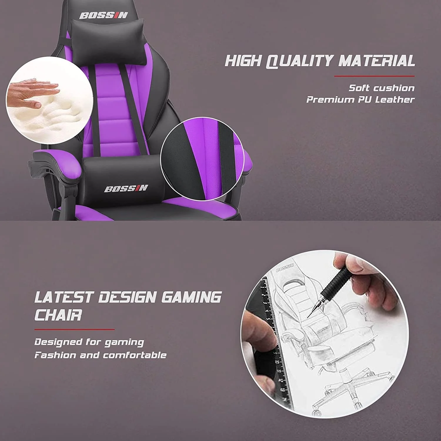 Racing Style Gaming Chair, 300 lbs Big and Tall High Back Computer Chair - Image 42