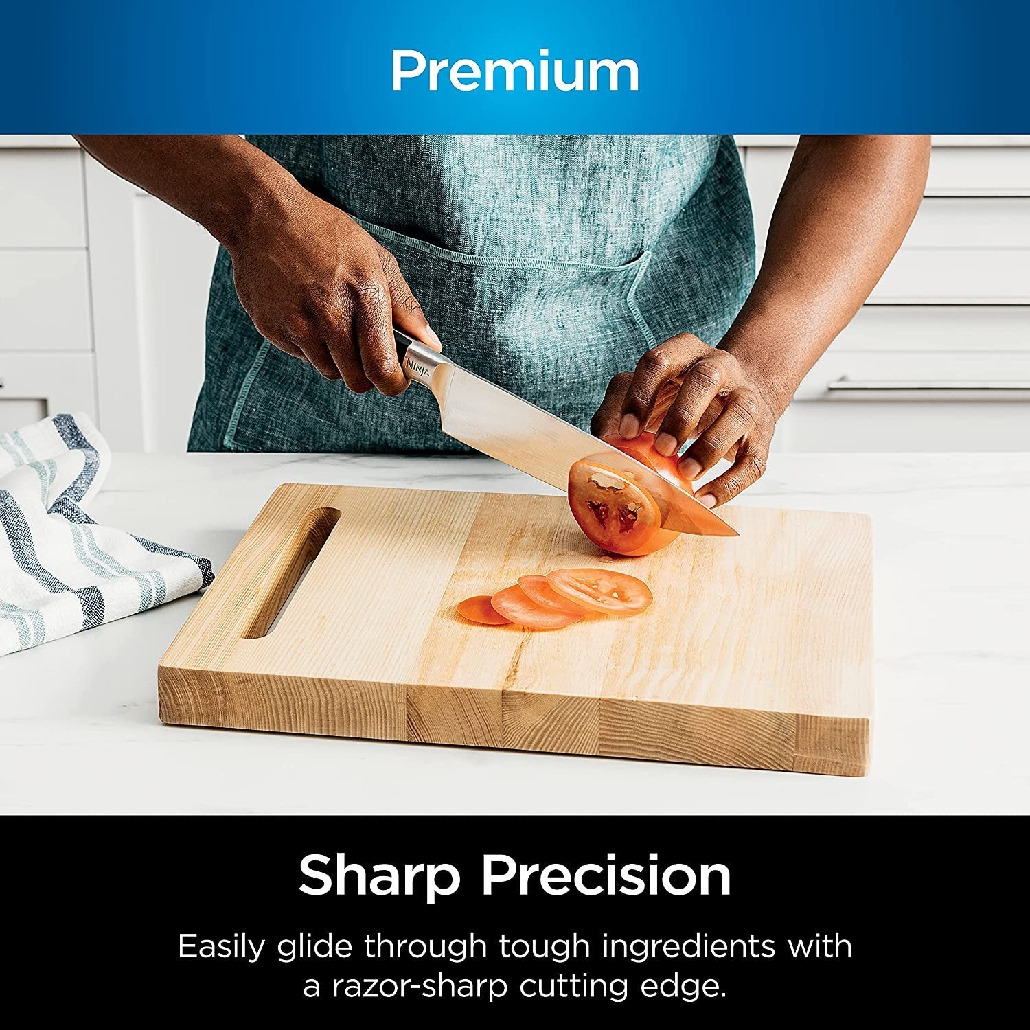 K32017 17 Piece Premium Knife System Block Set with Built-in Sharpener, Stainless Steel/Black - Image 7