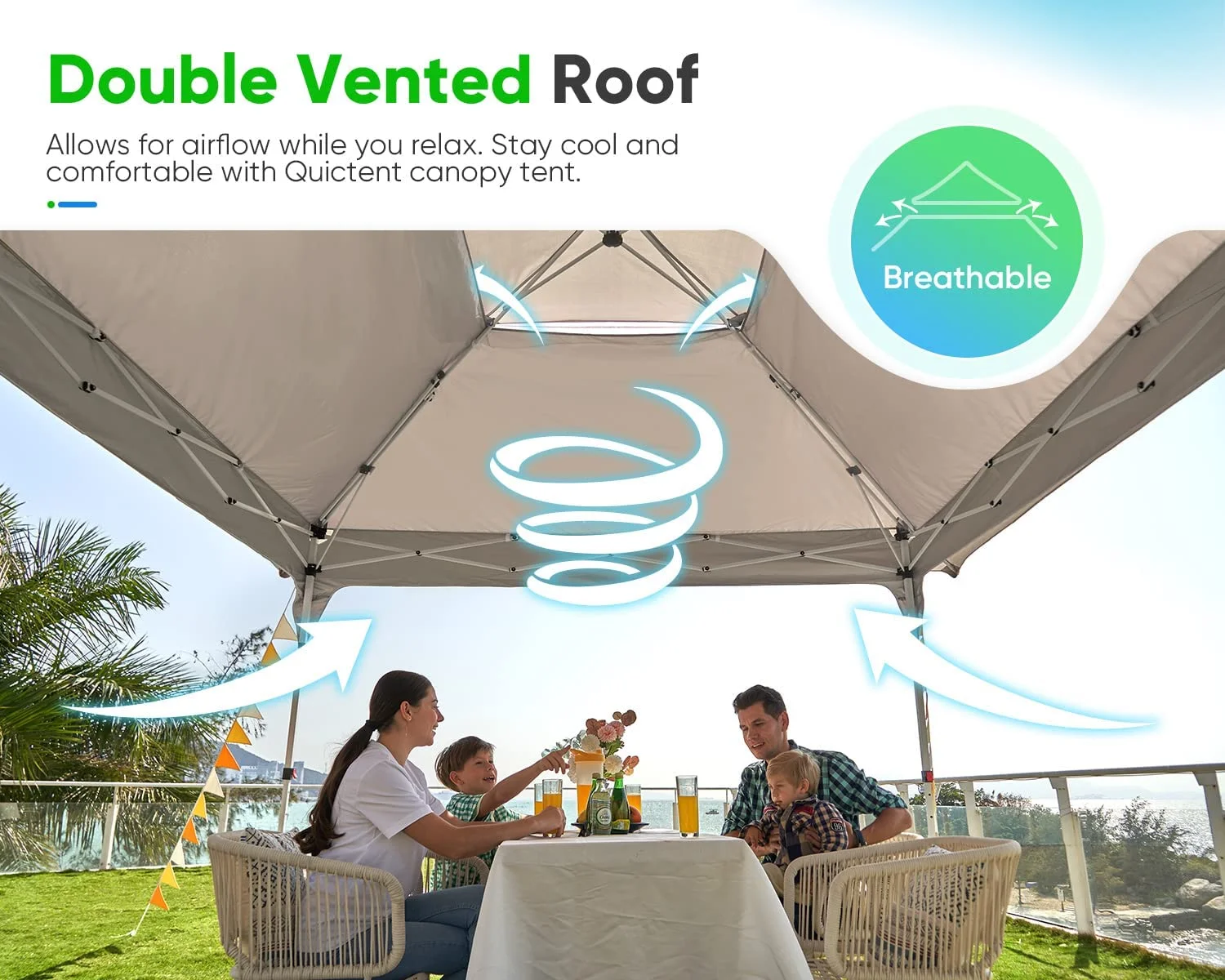 Quictent Pop up Canopy 12 x 12, One Person Set up Portable Instant Folding Shelter, Outdoor Canopy Tent with Extra Shade for Backyard, Patio, Party - Tan/Brown - Image 19