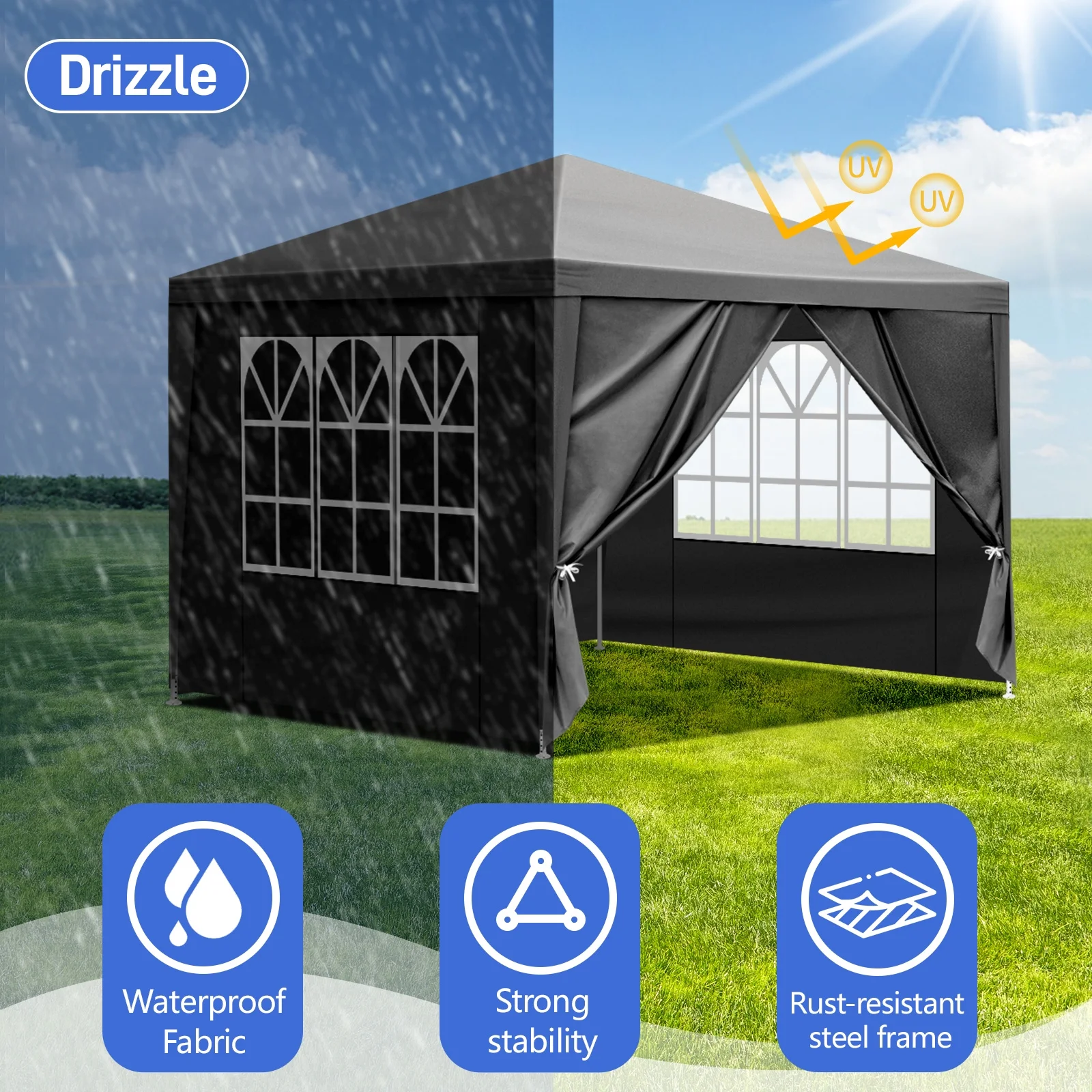 HighSound Waterproof Outdoor Canopy Patio Tent Party Tent - Image 2