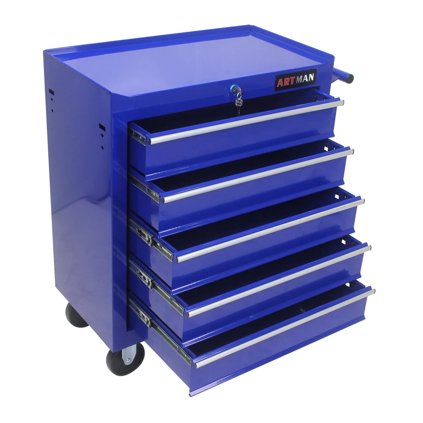 5-Drawer Rolling Tool Chest, Metal Tool Storage Organizer Cart with Locking System and Wheels, Multifunctional Mechanic Tool Cart for Garage, Warehouse, Workshop, Repair Shop, Red - Image 24