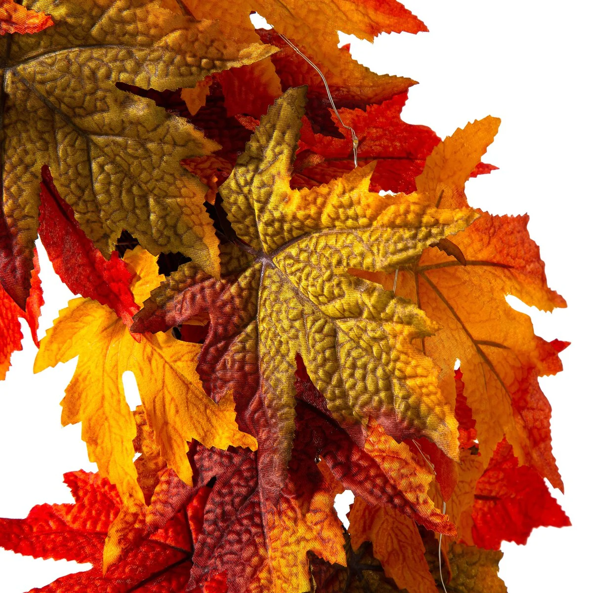 Thanksgiving LED Lighted Fall Maple Leaf Wreath and Garland - Autumn Home Decor - Image 20