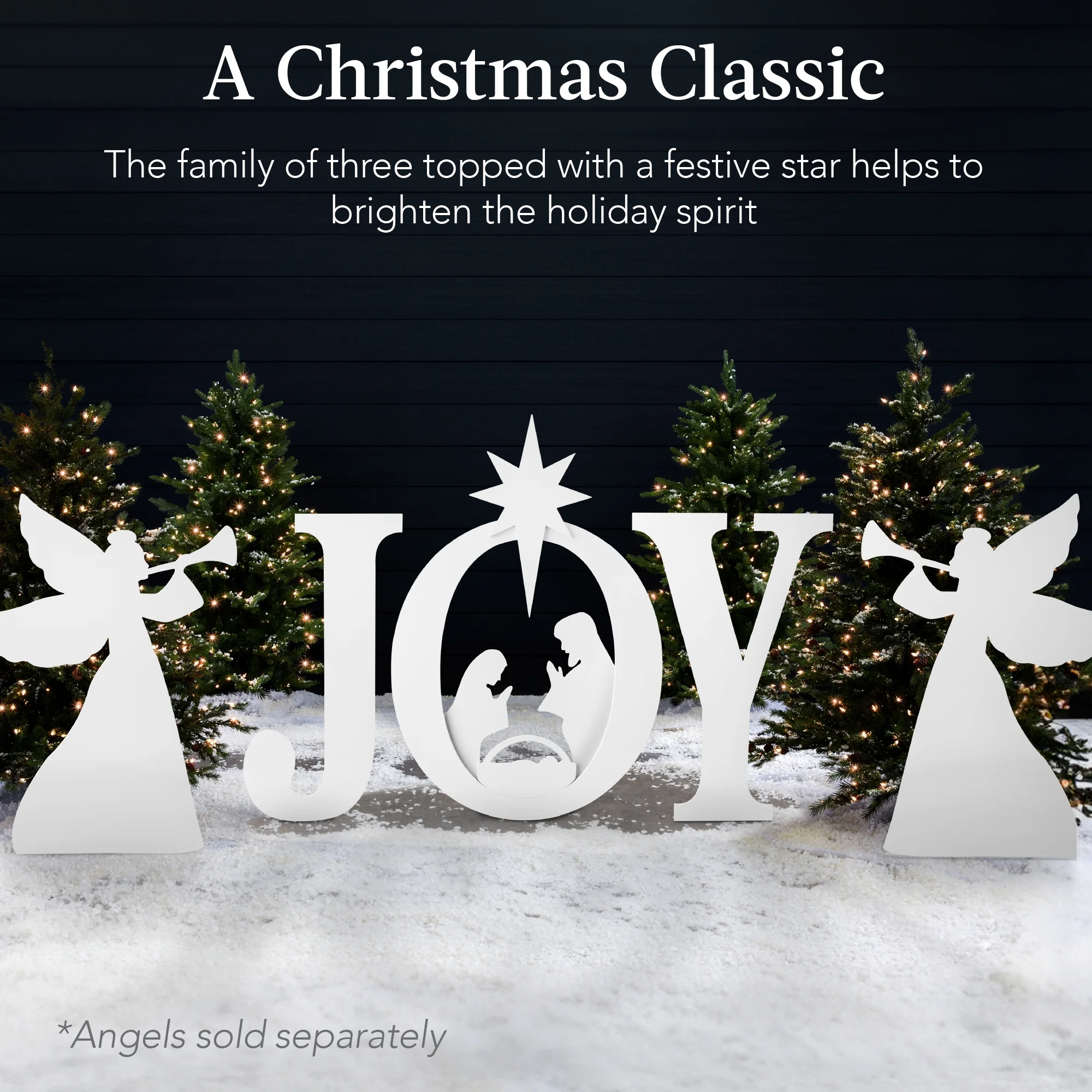 Best Choice Products 46in Outdoor JOY Christmas Nativity Decoration w/ Weather Resistant PVC, Ground Stakes - Red/White - Image 12