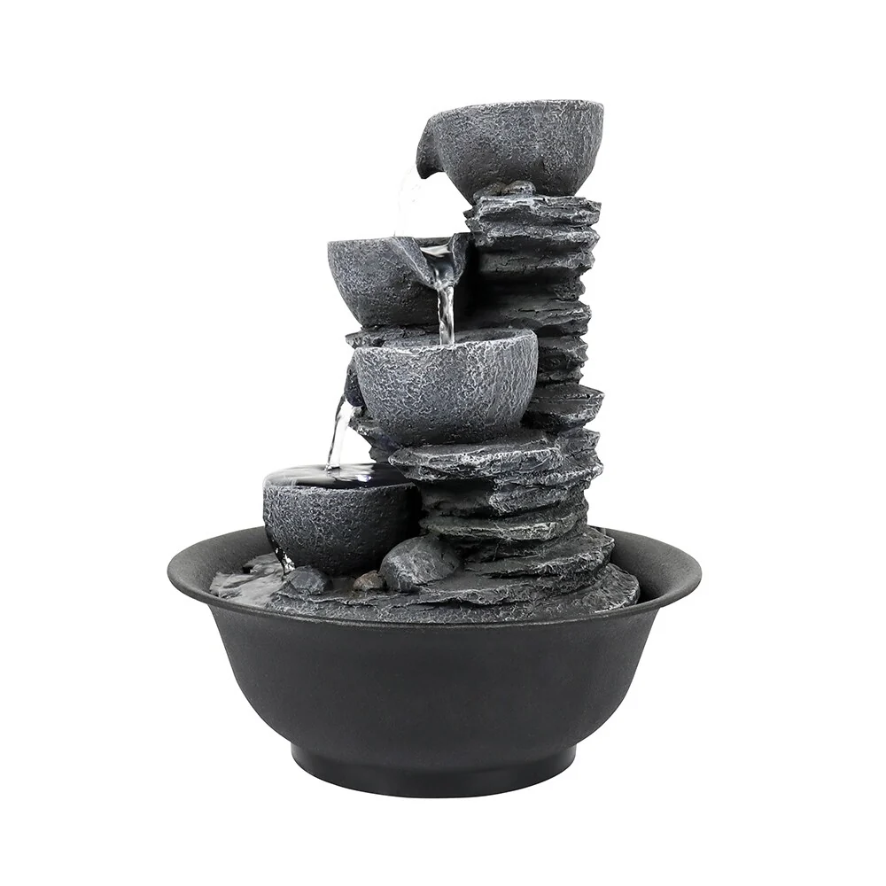 4-Tier Indoor Water Fountain, Relaxing Waterfall Feature for Home, Living Room and Bedroom Decor - Image 7