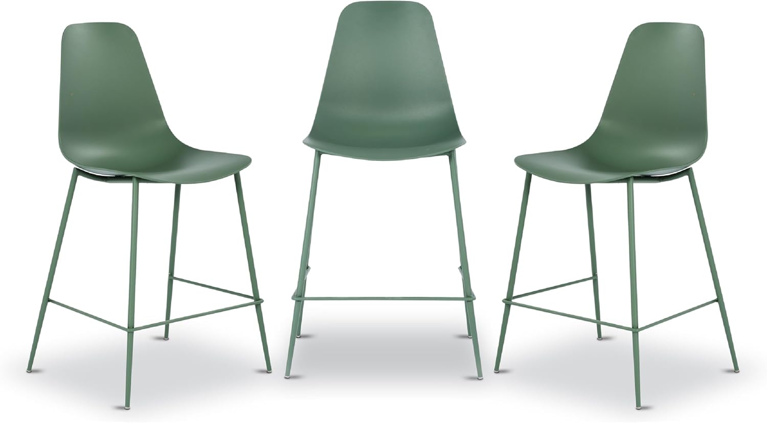 Isla Modern Kitchen Chairs Set of 4, Plastic Dining Chair with Metal Legs, Quick Assembly Simple Cafe Chairs Plastic for Indoor or Outdoor, Ocean Teal - Image 15