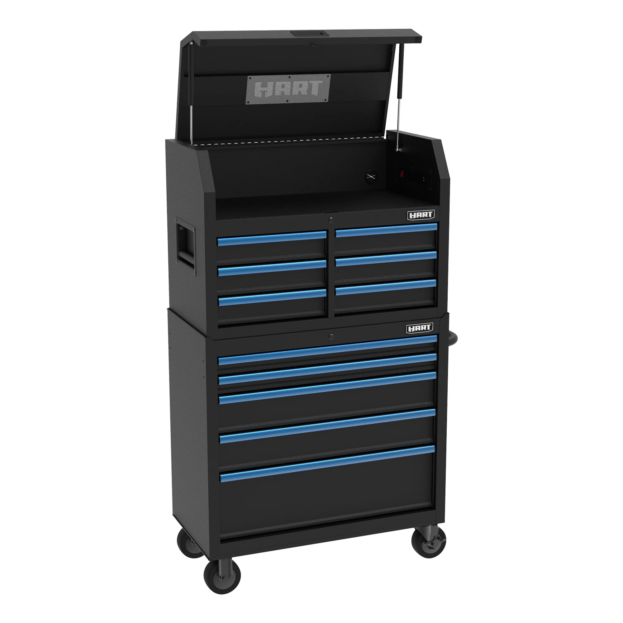 HART 36-Inch 5-Drawer Rolling Tool Cabinet with Wood Top, Locking Steel Garage Storage, Black - Image 12