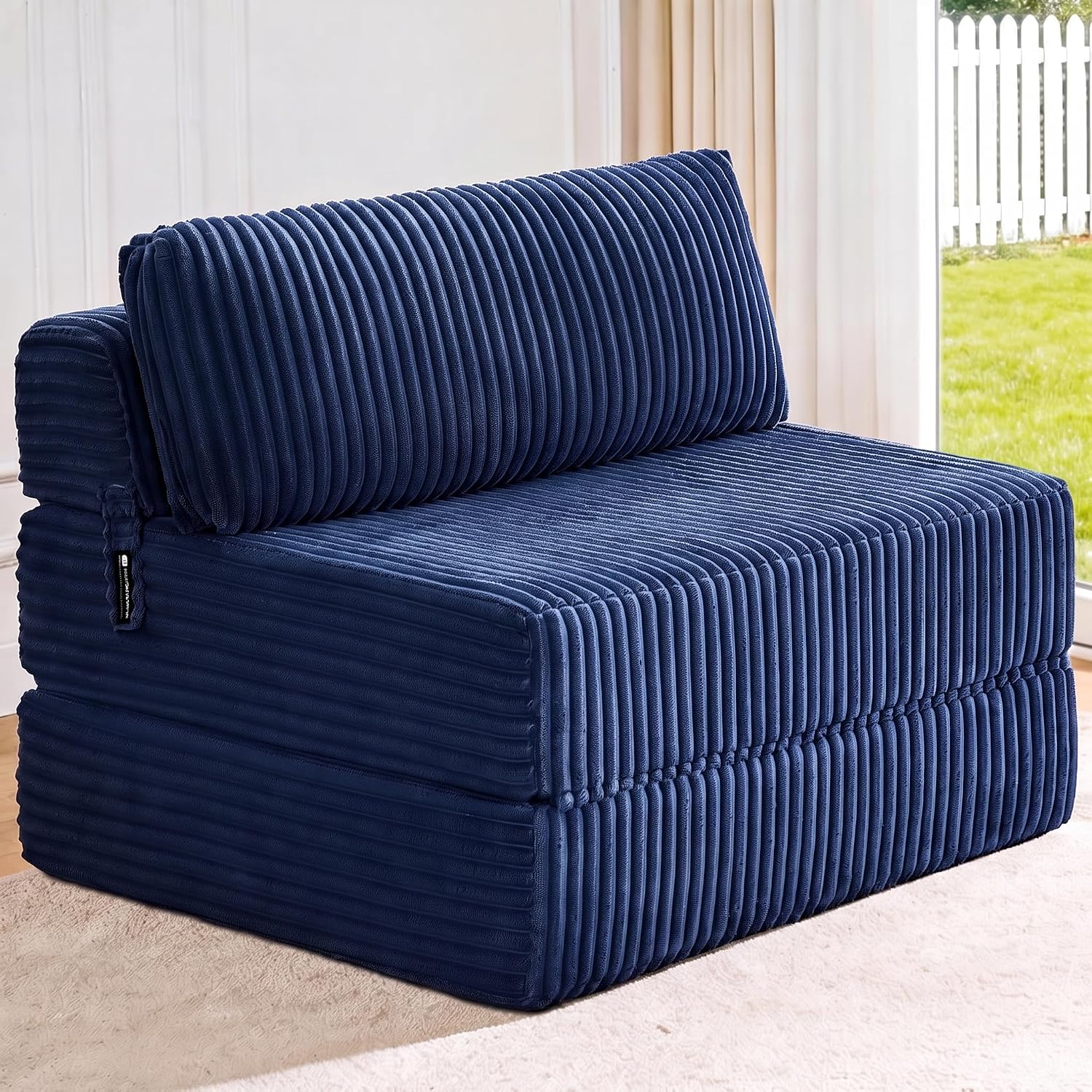 Folding Sofa Bed Convertible 4 in 1 Sleeper Chair Gray Single - Image 17