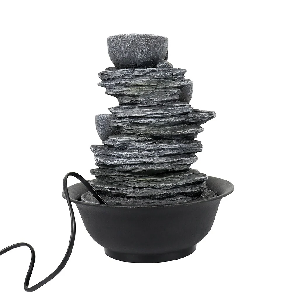4-Tier Indoor Water Fountain, Relaxing Waterfall Feature for Home, Living Room and Bedroom Decor - Image 8