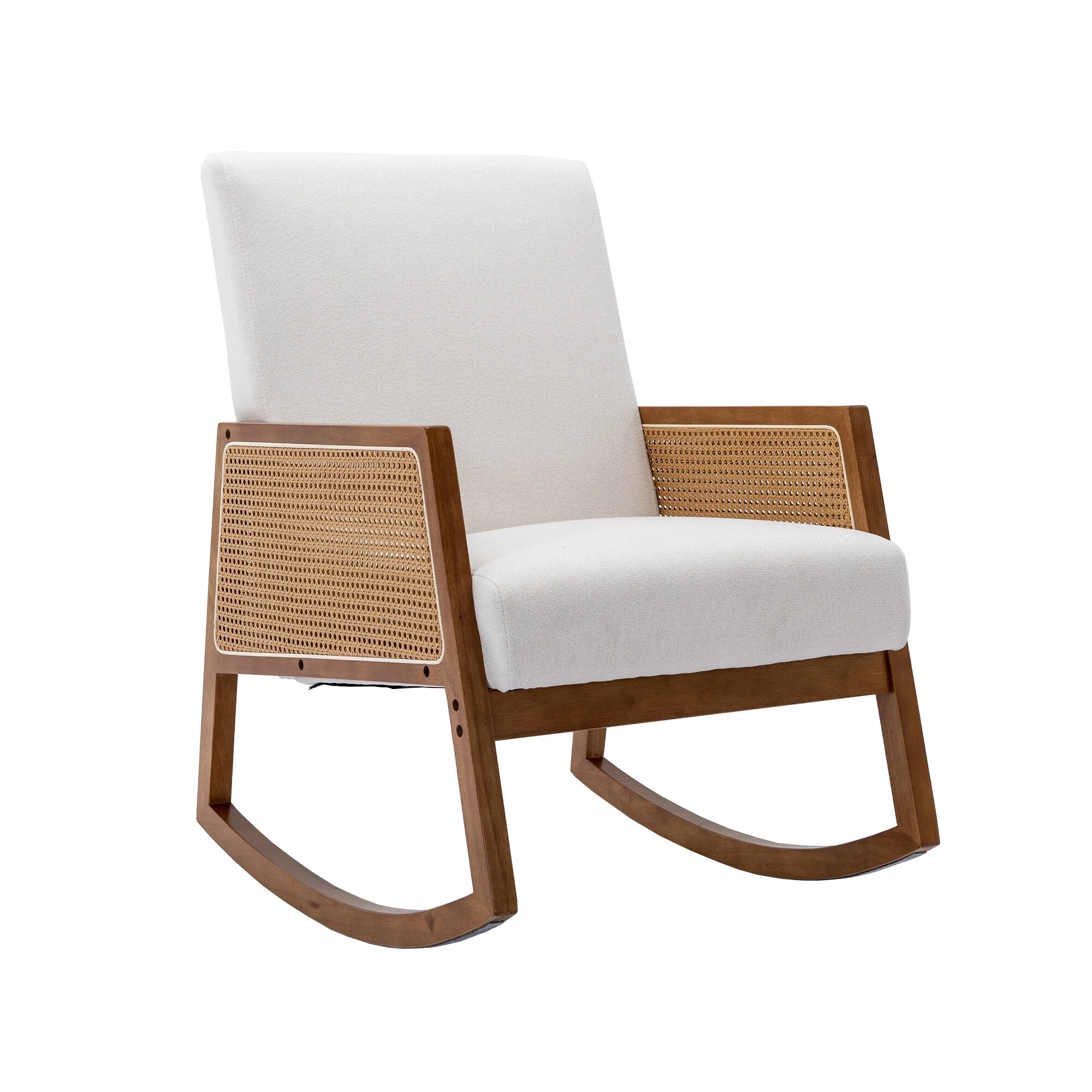 Upholstered Tall Back Rocking Chair, Smooth Gliding Accent Armchair for Comfortable Living Room Seating - Image 7