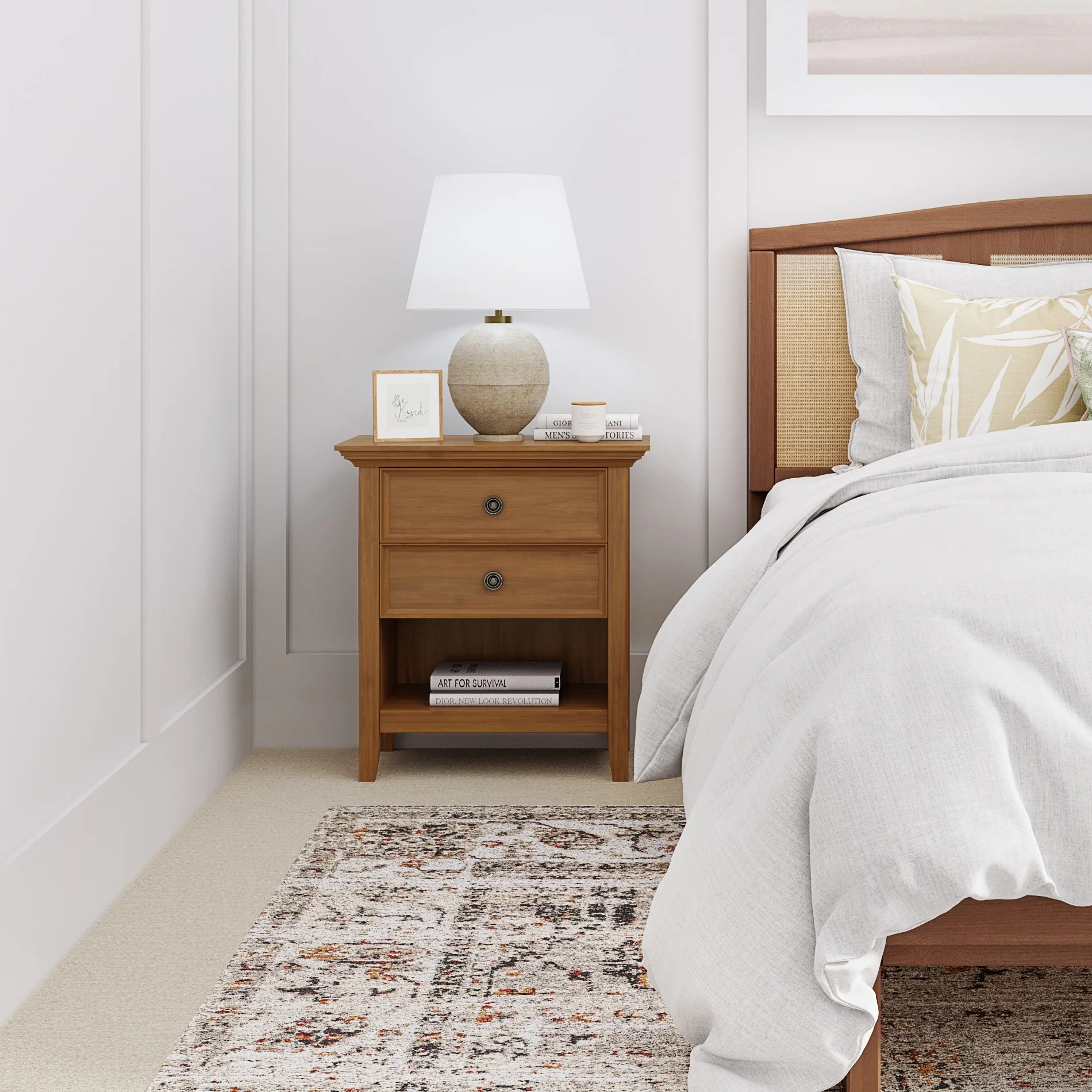 24 Inch Wide Solid Wood Nightstand, Bedside Table and Bedroom End Table - Image 7