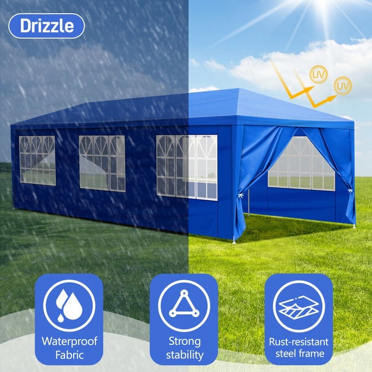 Sythers 10'x10' Pop Up Canopy Tent with 4 Removable Sidewalls, Portable Gazebo, UV Resistant Waterproof, Enclosed Canopy Tent for Outdoor Events, Patio, Backyard, Party, BBQ, Camping, Black - Image 18