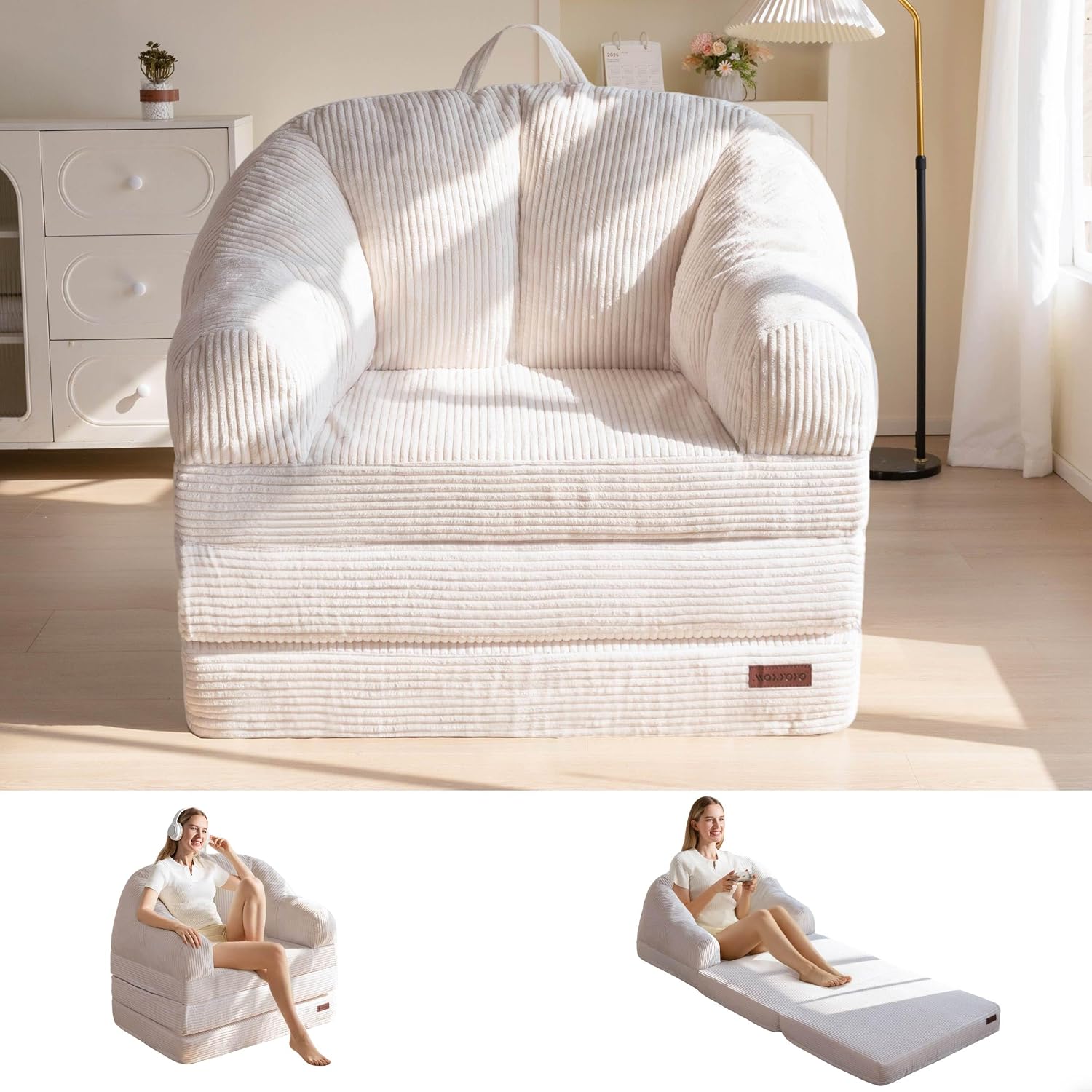 Folding Sofa Bed with Backrest, Boneless Fold Out Couch with Handle - Image 4