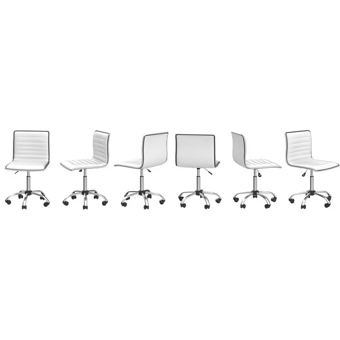 Adjustable Mid-Back Armless Swivel Office Chair, Ribbed Task and Vanity Chair for Small Spaces - Image 28