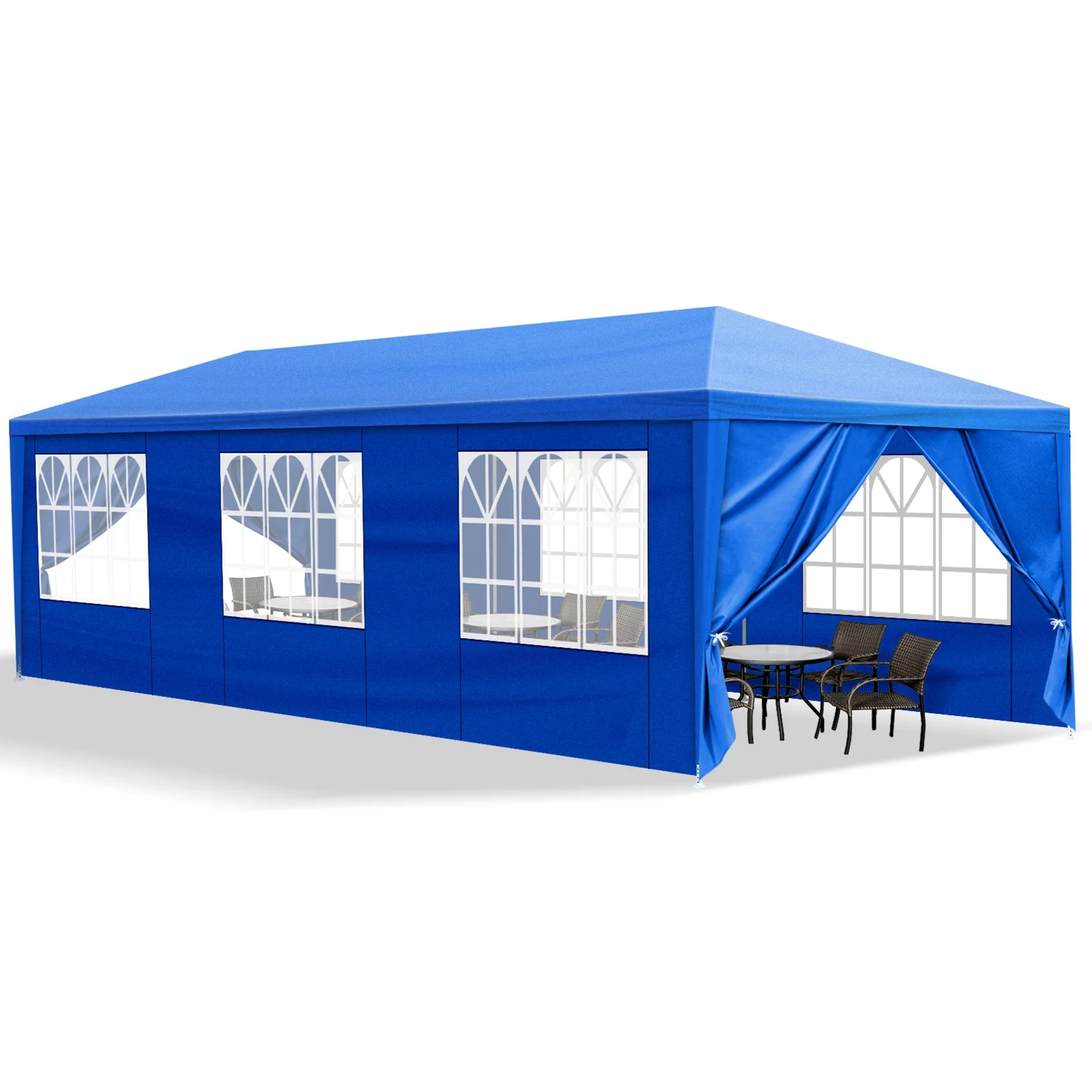 10'x30' Outdoor Party Tent with 8 Removable Sidewalls - Waterproof Canopy Patio Wedding Gazebo for Backyard Events, Blue - Image 19