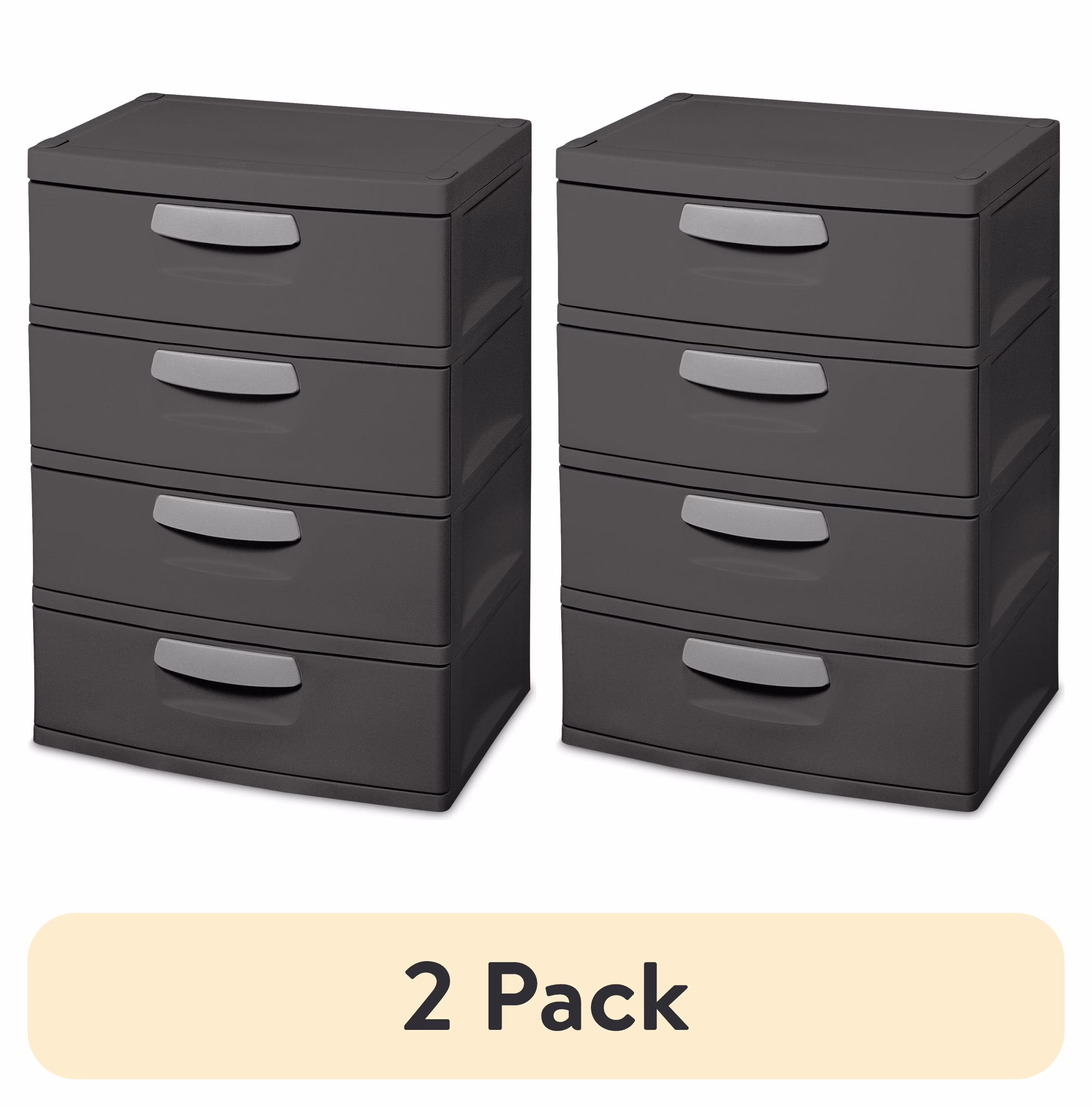 Sterilite 4 Drawer Unit, Durable Plastic Storage Solution for Garages and Basements, Dark Gray - Image 4