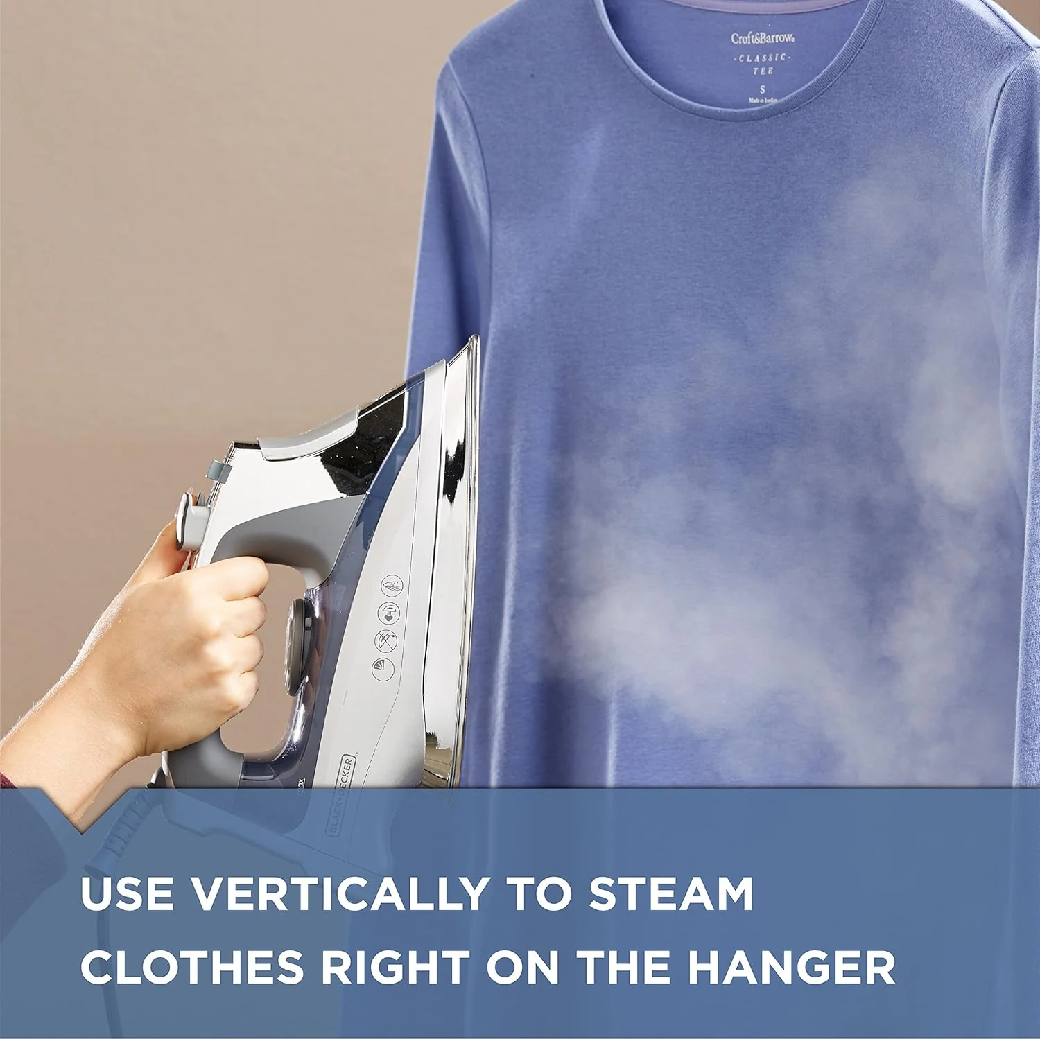Professional Steam Iron for Clothes, Powerful High Steam Output Garment Iron for Home and Travel - Image 5