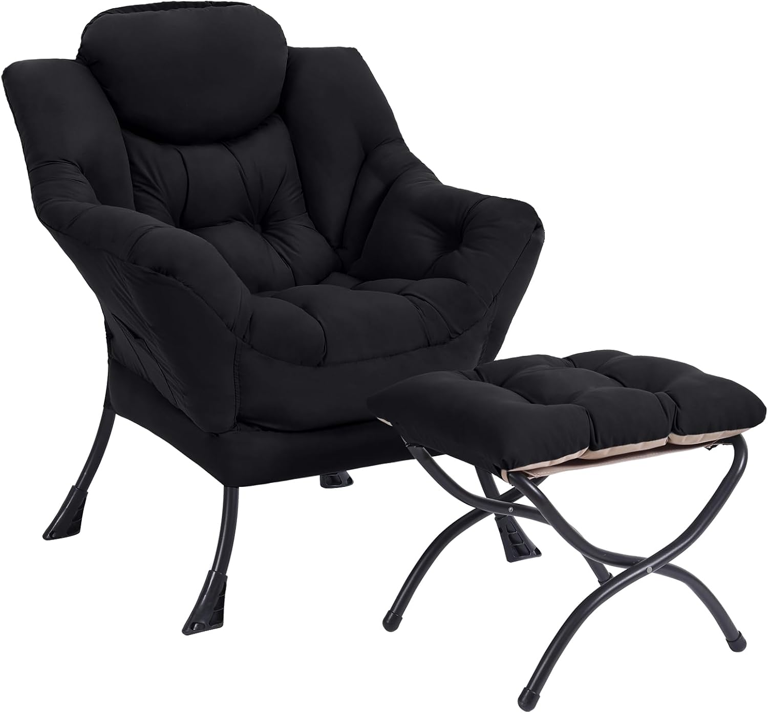 Modern Lazy Chair with Ottoman, Lounge Accent Reading Chair for Living Room - Image 8