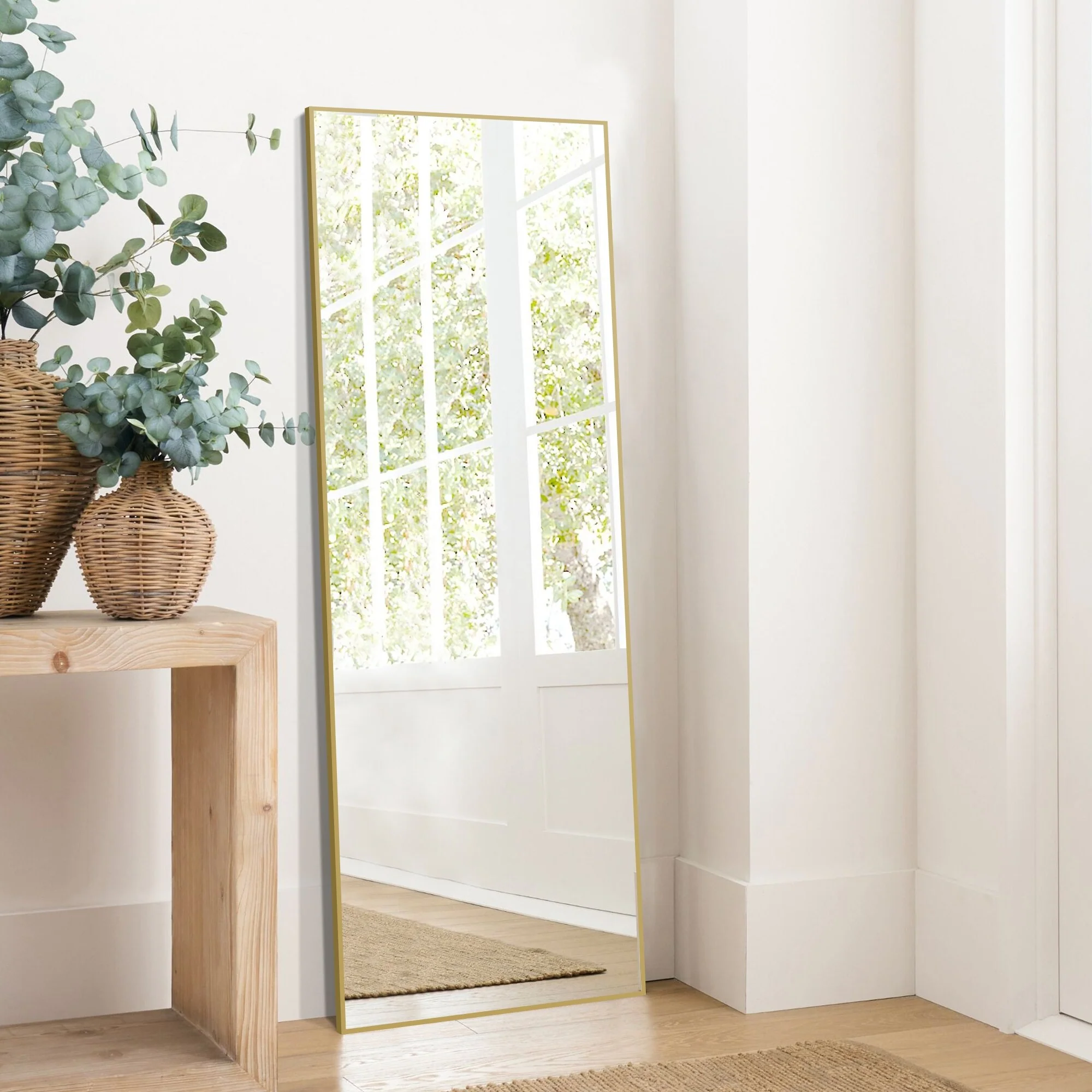 64x21 Full Length Floor Mirror, Large Full Body Aluminum Alloy Frame Standing Mirror with Stand and Wall Mount Option - Image 21