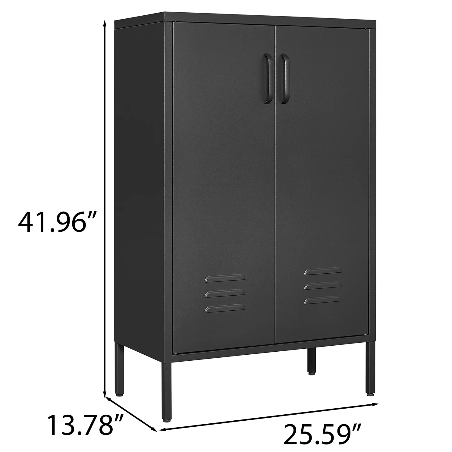 Seizeen Metal Storage Cabinet for Tool Garage Home Improvement, Storage Cabinet with Doors and Shelves Adjustable, Black - Image 3