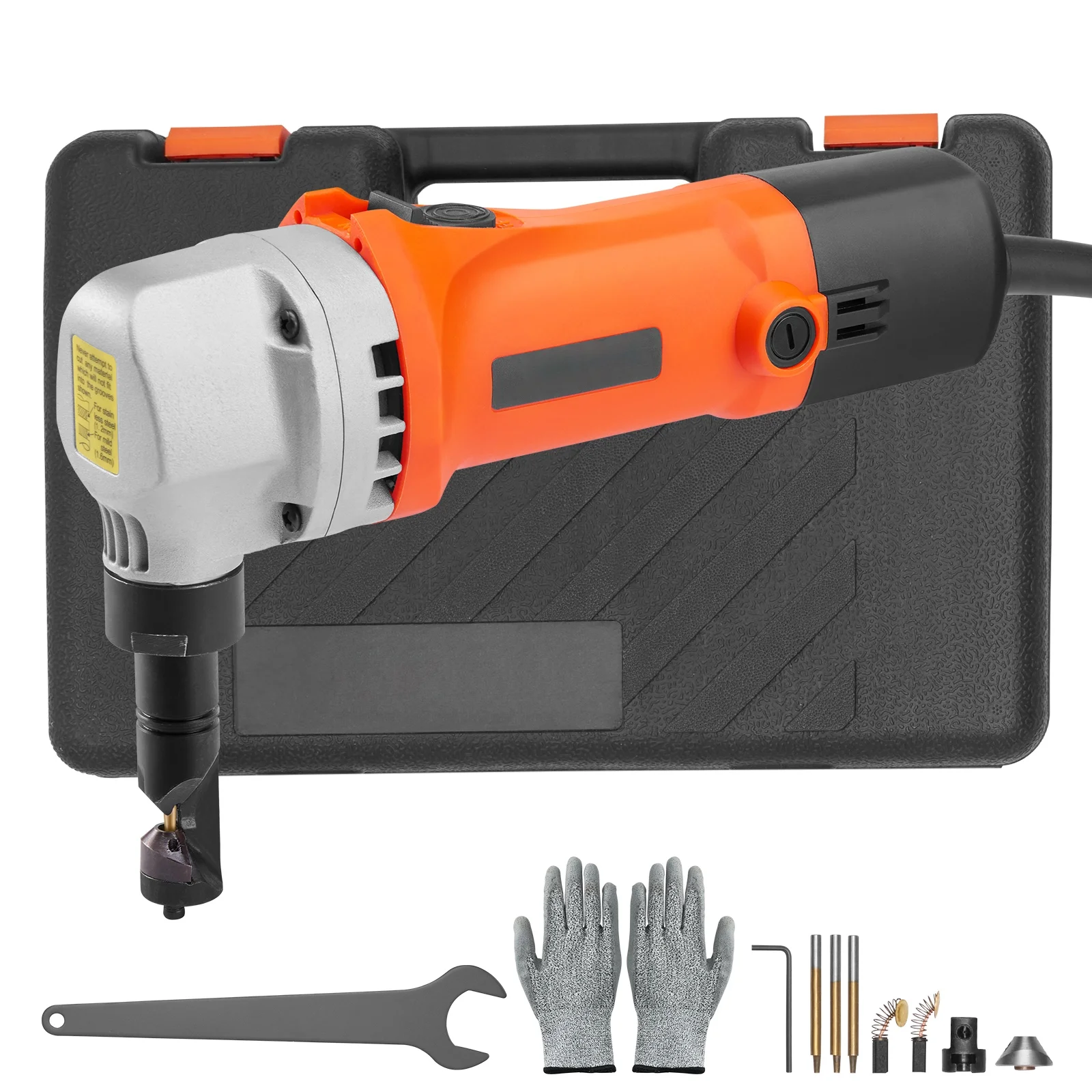 KFFKFF Sheet Metal Nibbler, 550W Powerful 2200 RPM High Speed, 360 Degree Rotation Electric Nibbler Metal Cutter, Straight Curve and Circle Cutting for Stainless Steel, Aluminum, Plastic - Image 9