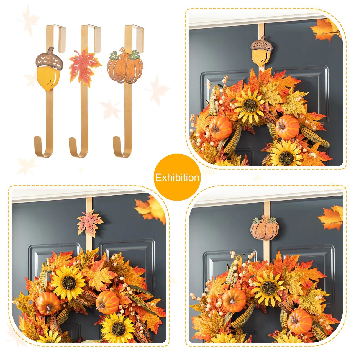 Thanksgiving LED Lighted Fall Maple Leaf Wreath and Garland - Autumn Home Decor - Image 21