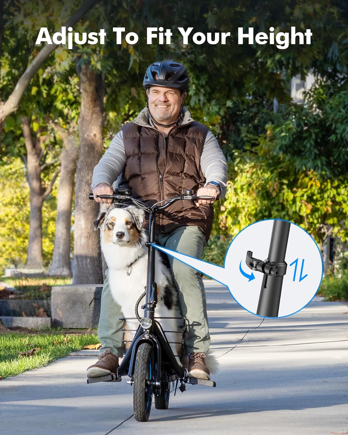 Electric Scooter with Large Basket, 550W Motor - Image 13
