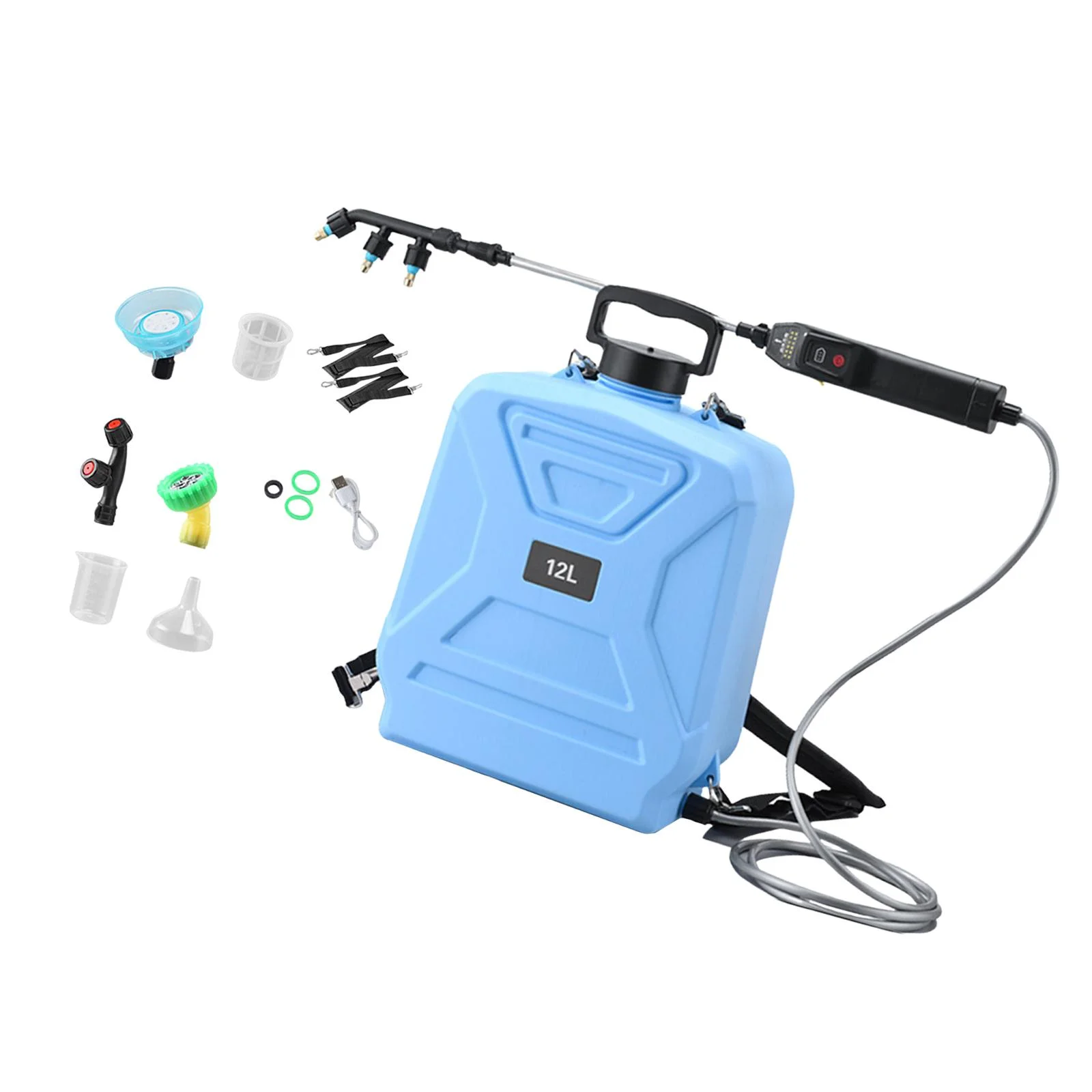 koolsoo Garden Electric Sprayer 2 Spray Speed 12L Practical Comfortable Handle, Retractable Water Sprayer for Gardening Cleaning Green - Image 12