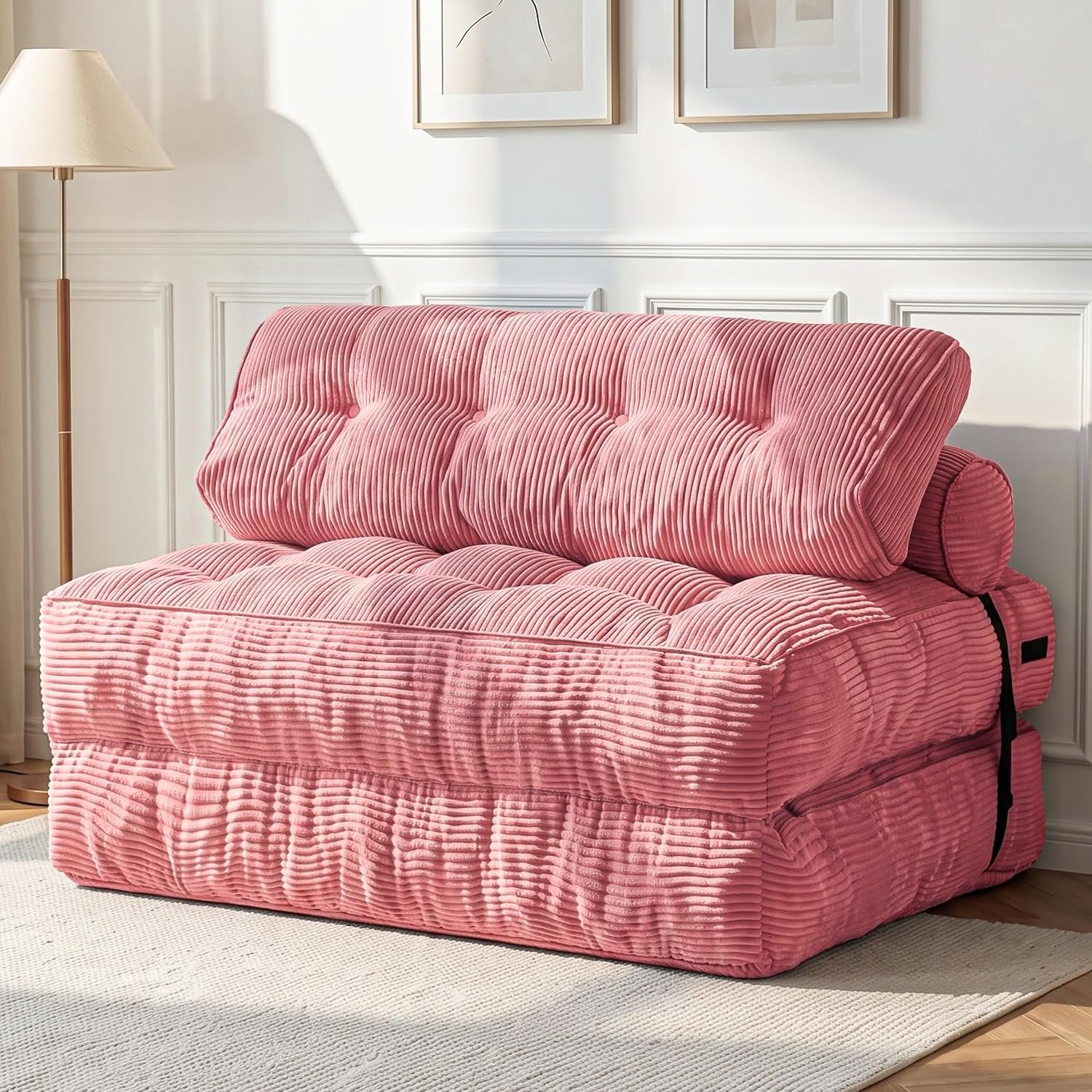 Folding Sofa Bed, Convertible Chair Bed with Pillow - Image 4