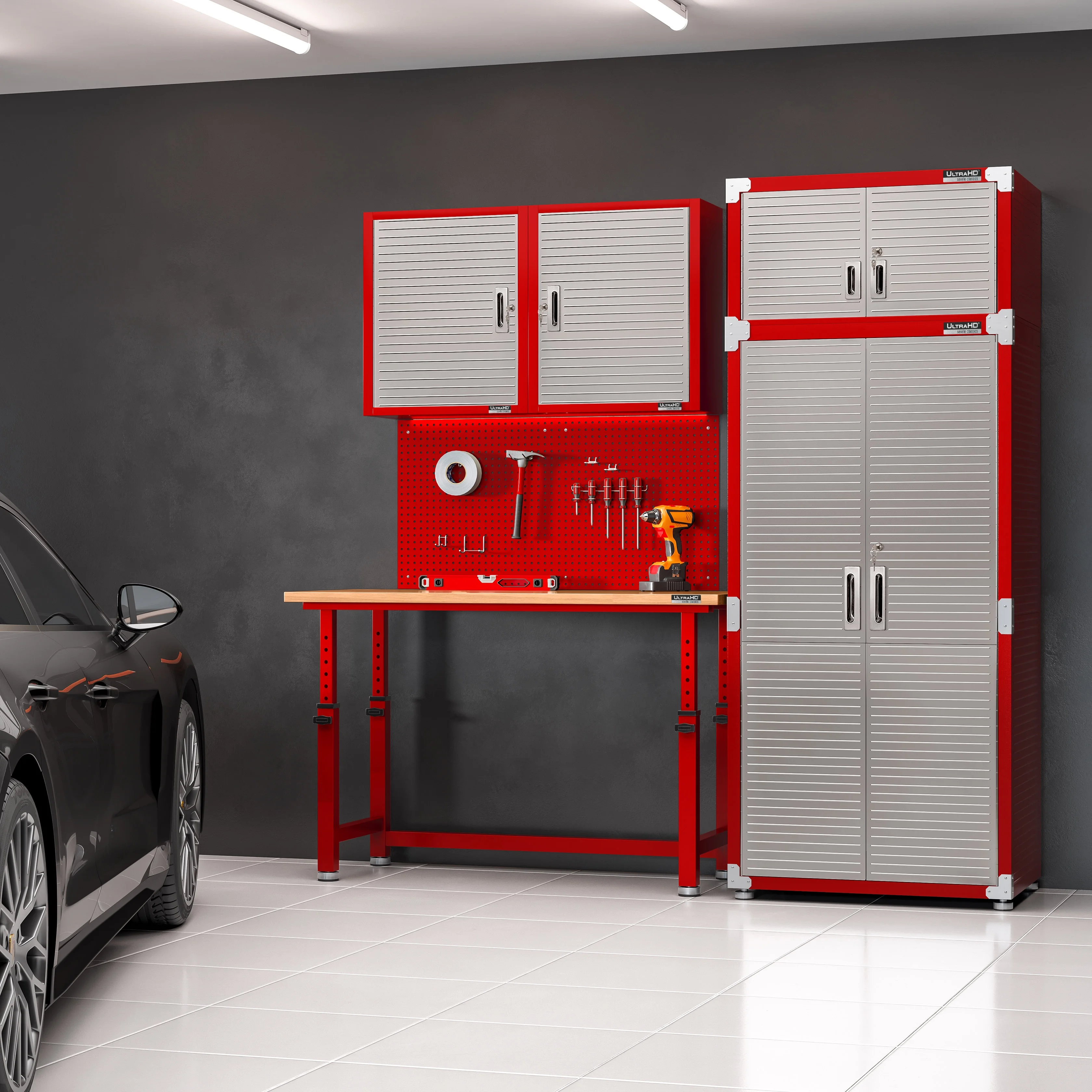 Seville Classics UltraHD? Steel Body Lockable Storage Cabinet Organizer Locker Shelving Unit, Graphite, 30" W x 18" D x 72" H - Image 24