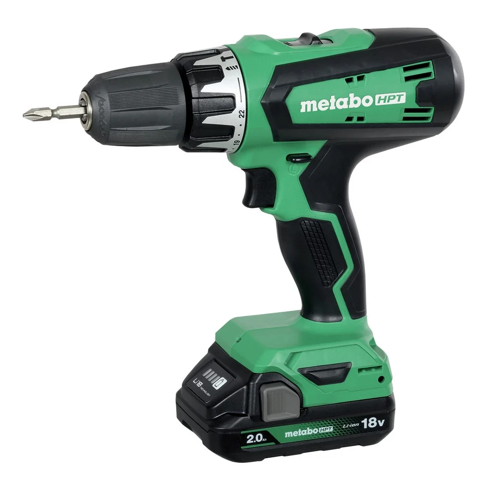 Metabo HPT 18V MultiVolt Hammer Drill and Impact Driver Combo Kit | Cordless | 2-2.0Ah Li-Ion Batteries w/Fuel Gauge | Lifetime Tool Warranty | KC18DFX - Image 6
