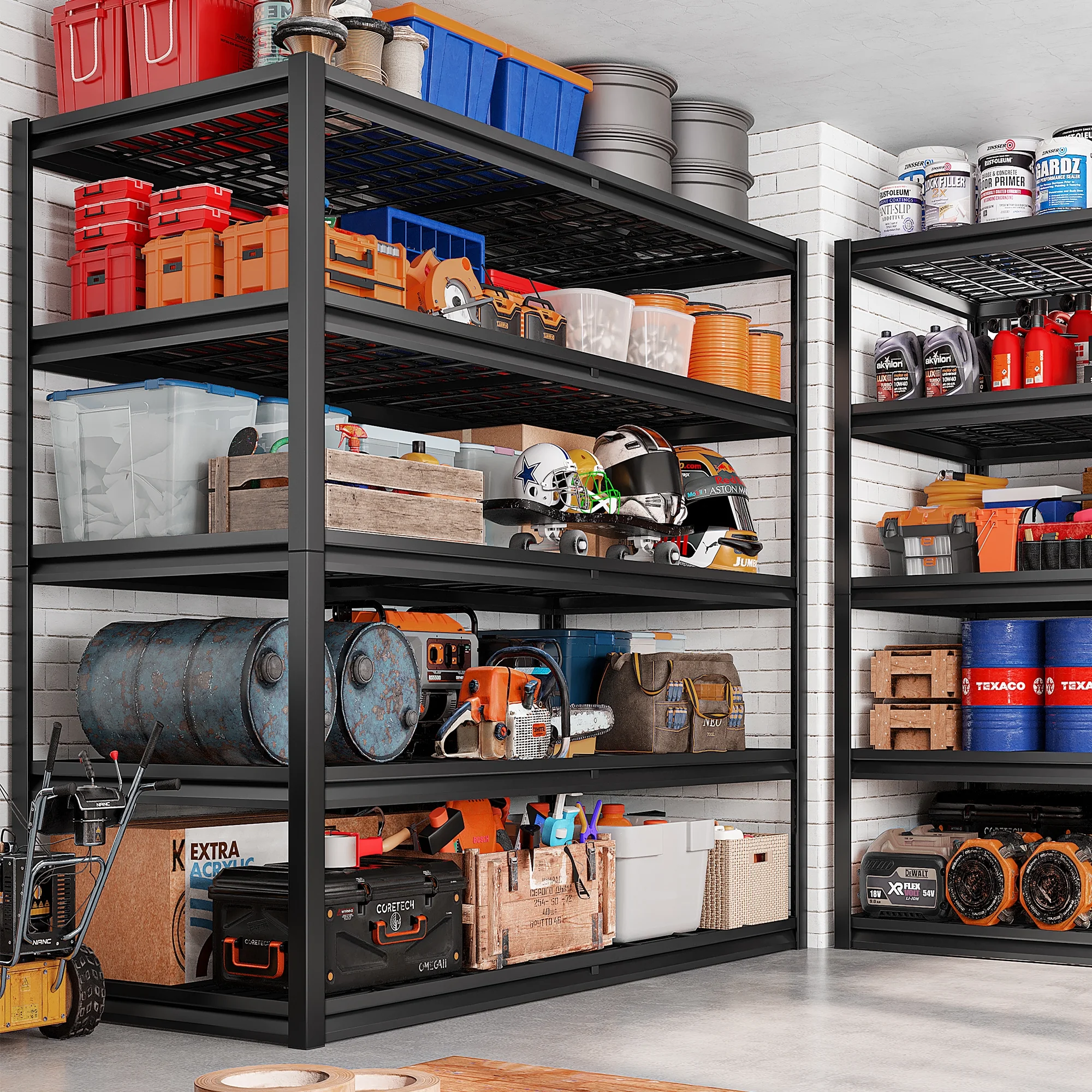 REIBII 55" W Wire Shelving Garage Shelves Heavy Duty 3000lbs Adjustable 5-Tier Storage Rack - Image 7