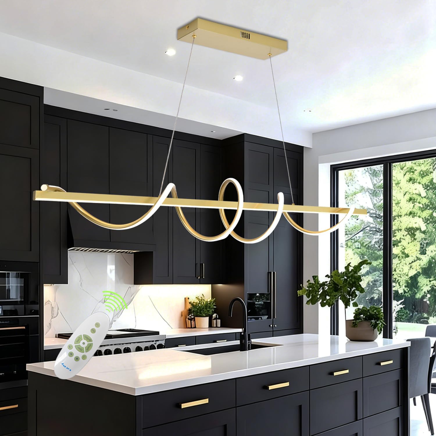 Minimalist Dimmable LED Pendant Chandelier with Remote Control - Image 17