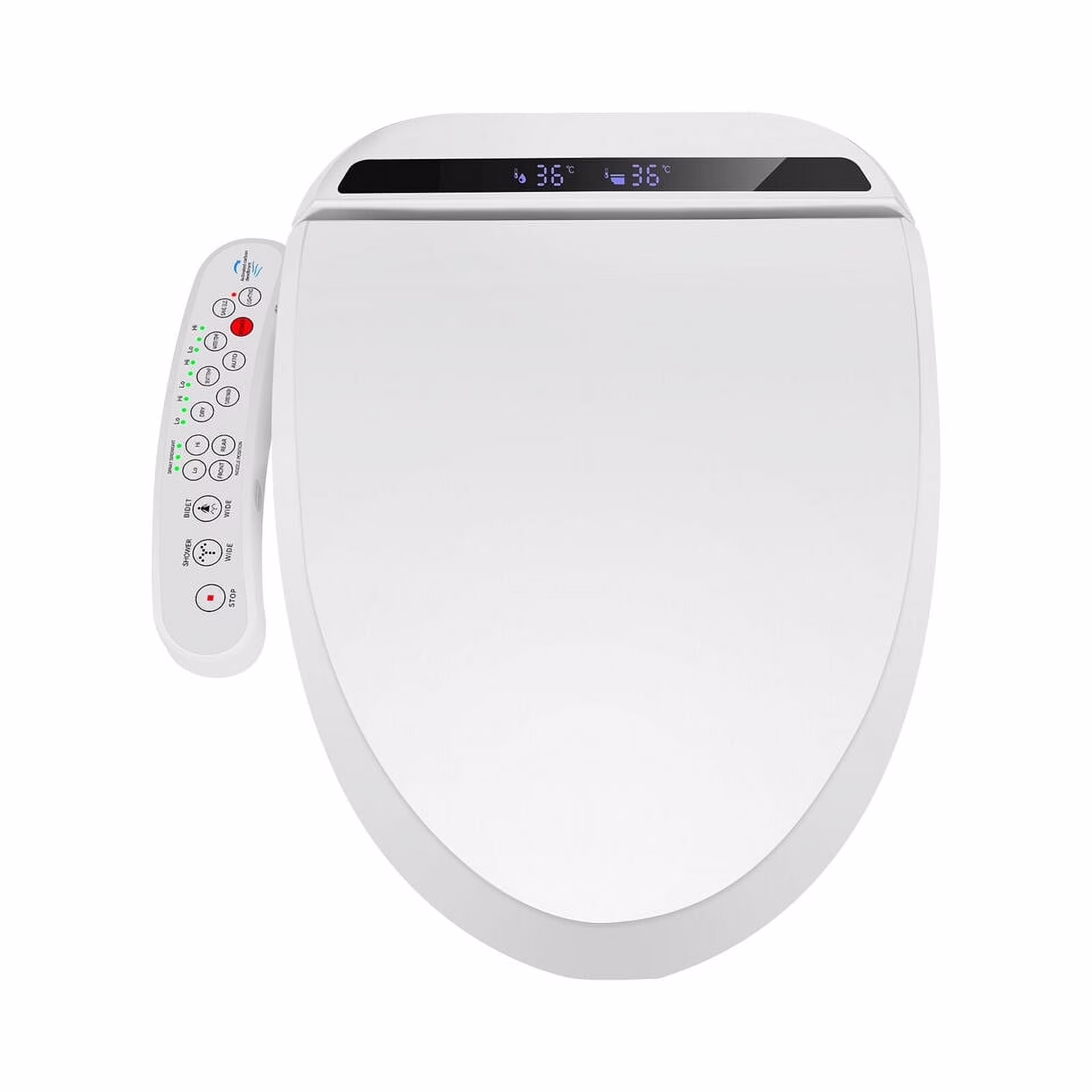 PULUOMIS Elongated Electronic Bidet Toilet Seat White with Heated Seat and Self-Cleaning Nozzle - Image 3