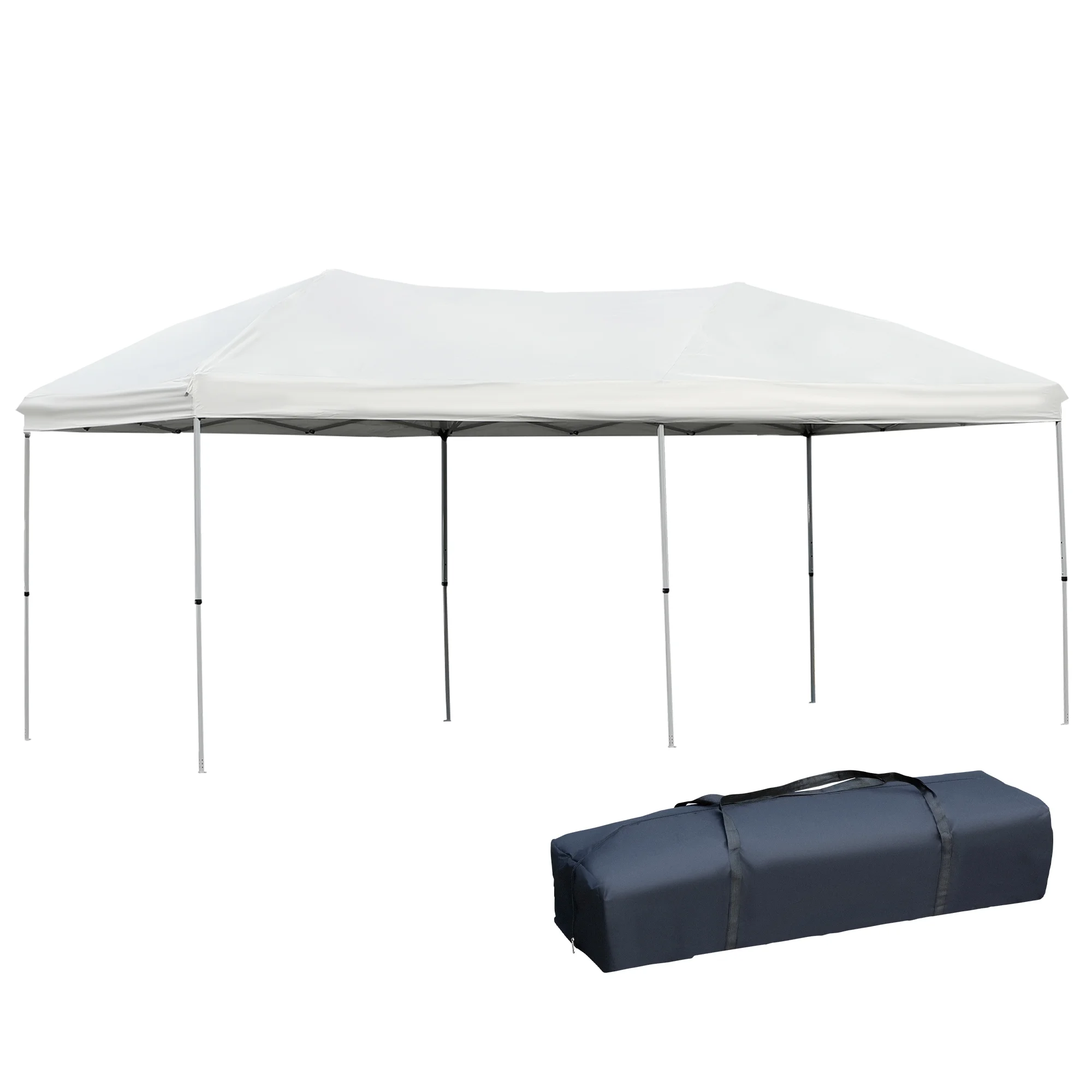 Outsunny 10' x 19' Pop Up Canopy with Easy Up Steel Frame, 3-Level Adjustable Height and Carrying Bag, Sun Shade Event Party Tent for Patio, Backyard, Garden, Blue - Image 17