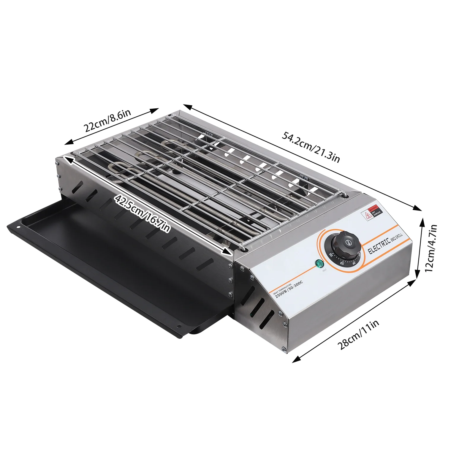 Compact Electric Griller with Adjustable Temperature, 122-572-F, Non-Stick Surface, Easy Cleaning, Perfect for Small Spaces & Countertops - Image 5