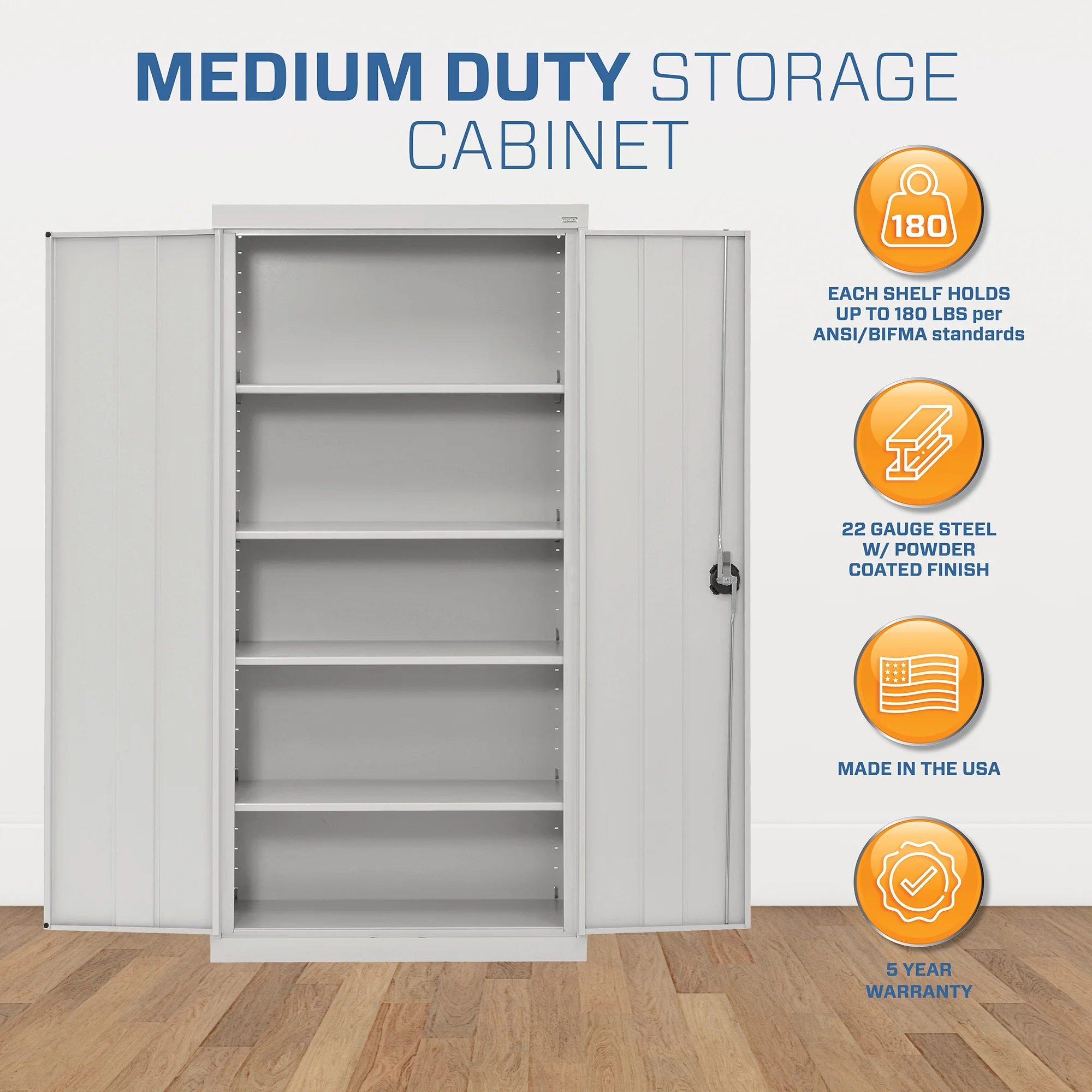 Sandusky Lee 20-Gauge 5-Shelf Welded Steel Freestanding Garage Storage Cabinet, Black - Image 33